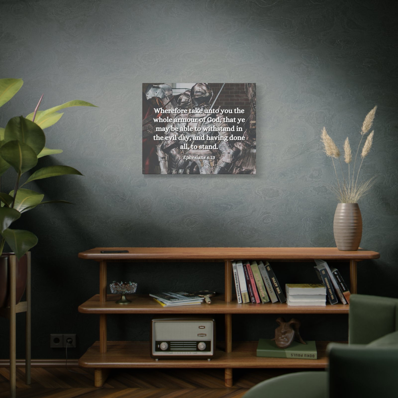 Scripture Canvas Whole Armour Ephesians 6:13 Christian Wall Art Bible Verse Print Ready to Hang-Express Your Love Gifts