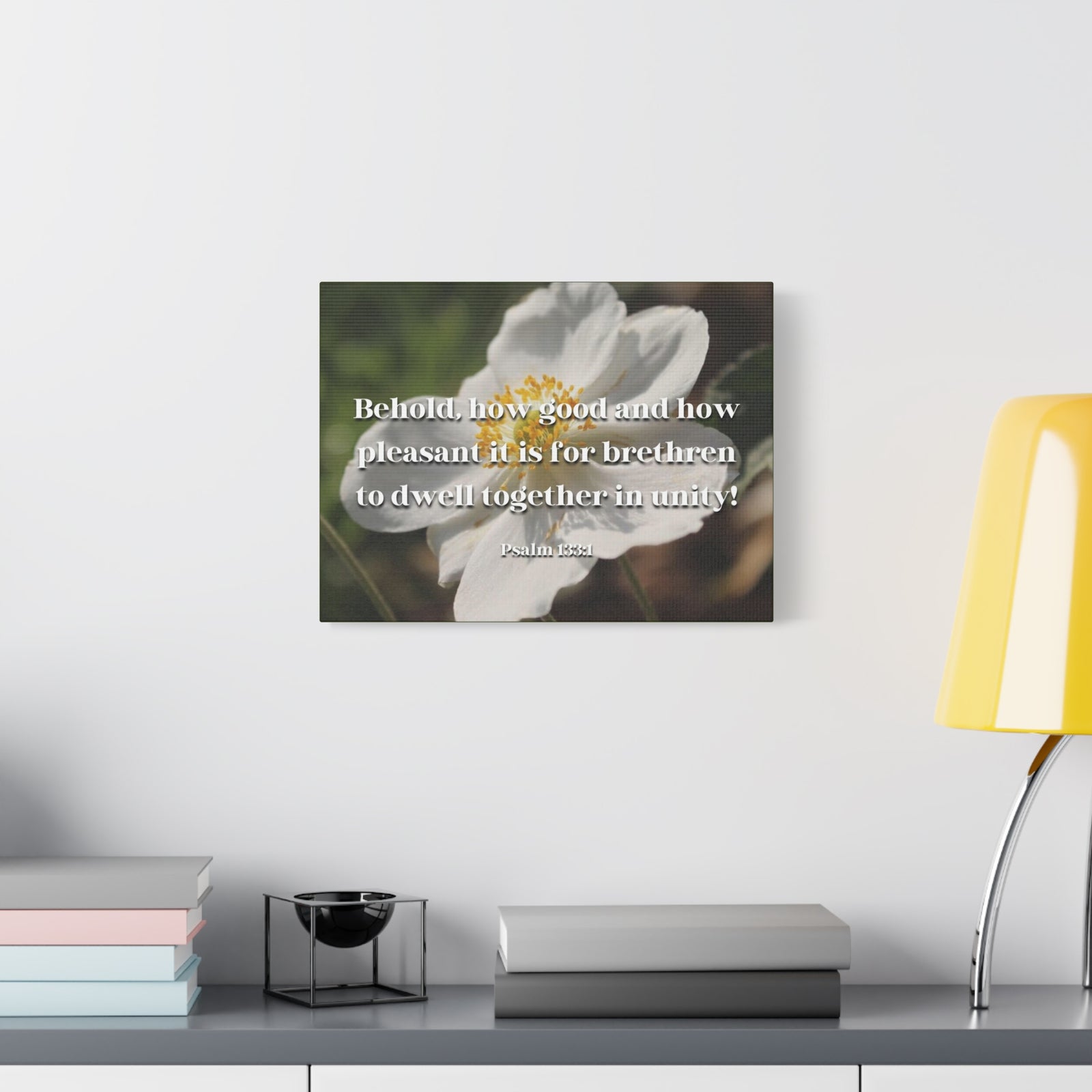 Scripture Canvas Dwell Together In Unity Psalm 13:31 Christian Wall Art Bible Verse Print Ready to Hang-Express Your Love Gifts