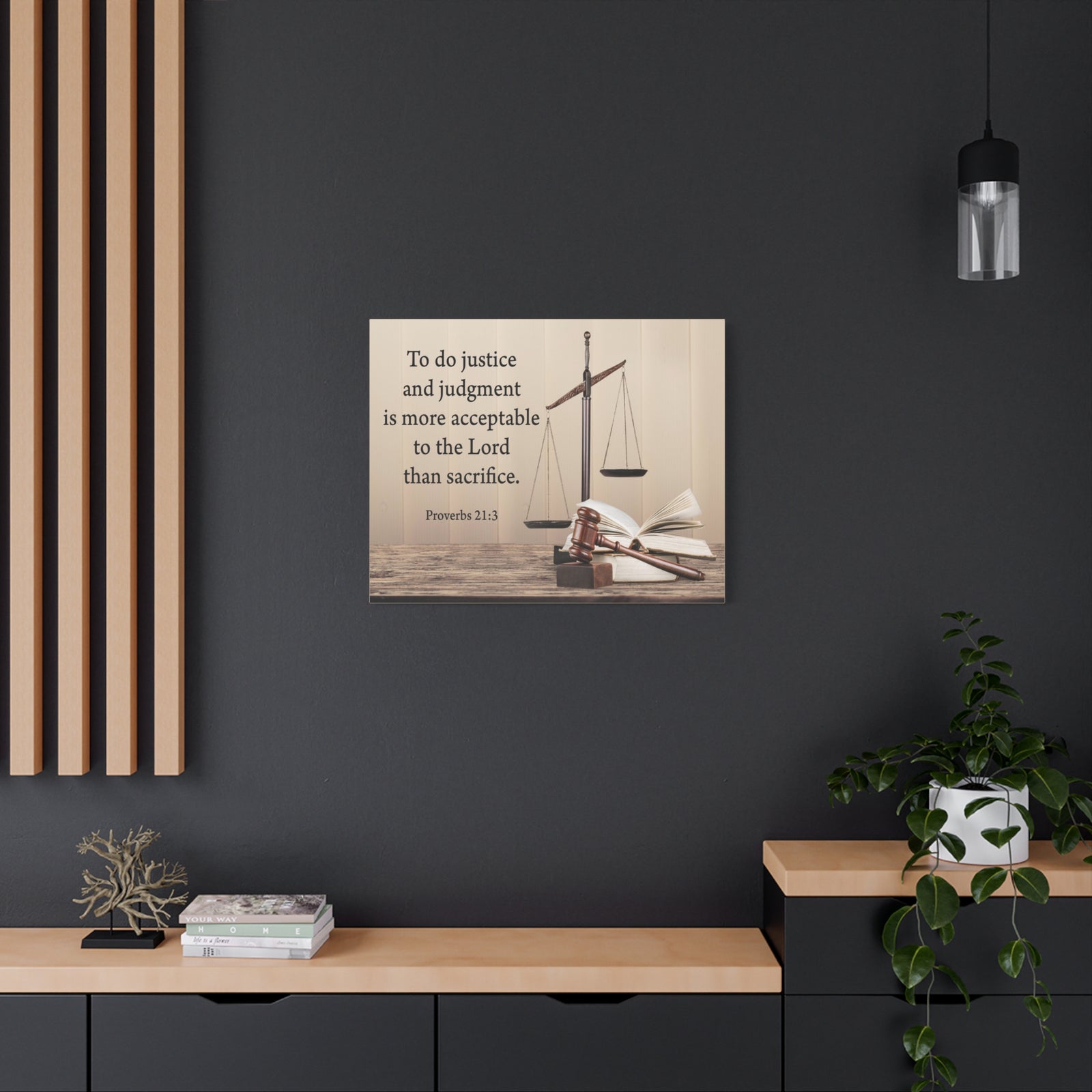 Scripture Walls Judgment and Justice Proverbs 21:3 Bible Verse Canvas Christian Wall Art Ready to Hang-Express Your Love Gifts