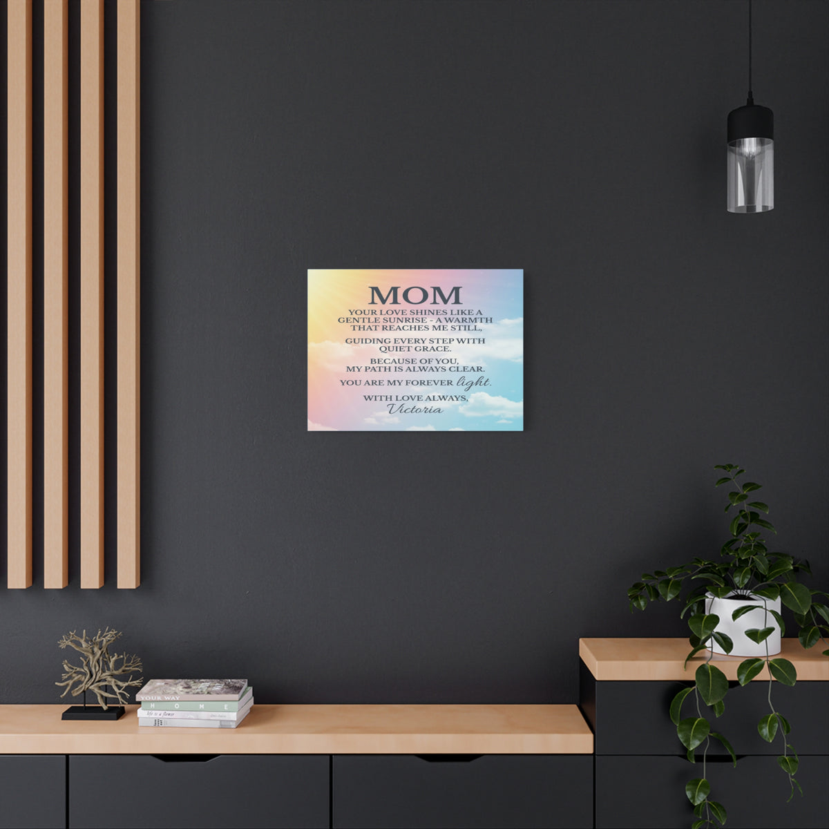 Personalized To Mom Your Love Lights My WayCustom Canvas Wall Art-Express Your Love Gifts