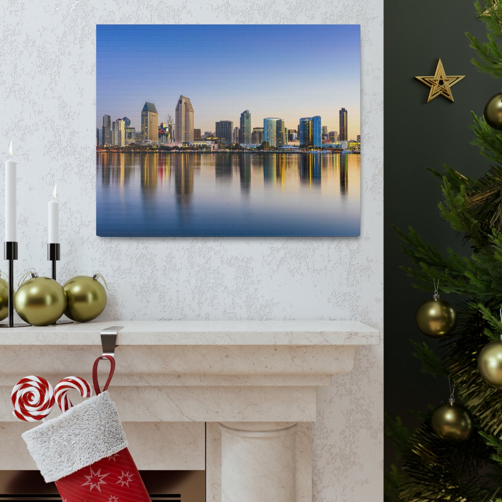 San Diego Daytime Skyline Canvas Artwork High-Quality Breathtaking Stunning Cityscape for Home Decor Ready to Hang-Express Your Love Gifts