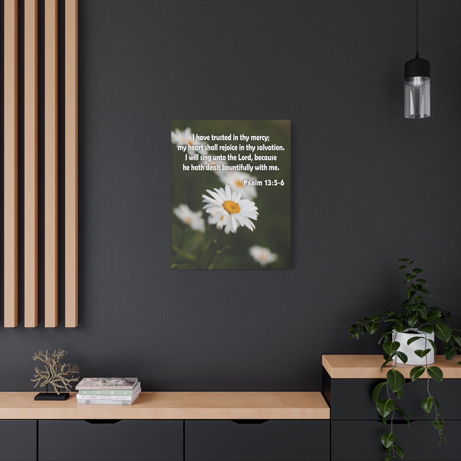 Scripture Canvas Rejoice in Thy Salvation Psalm 13:5-6 Christian Wall Art Bible Verse Print Ready to Hang-Express Your Love Gifts