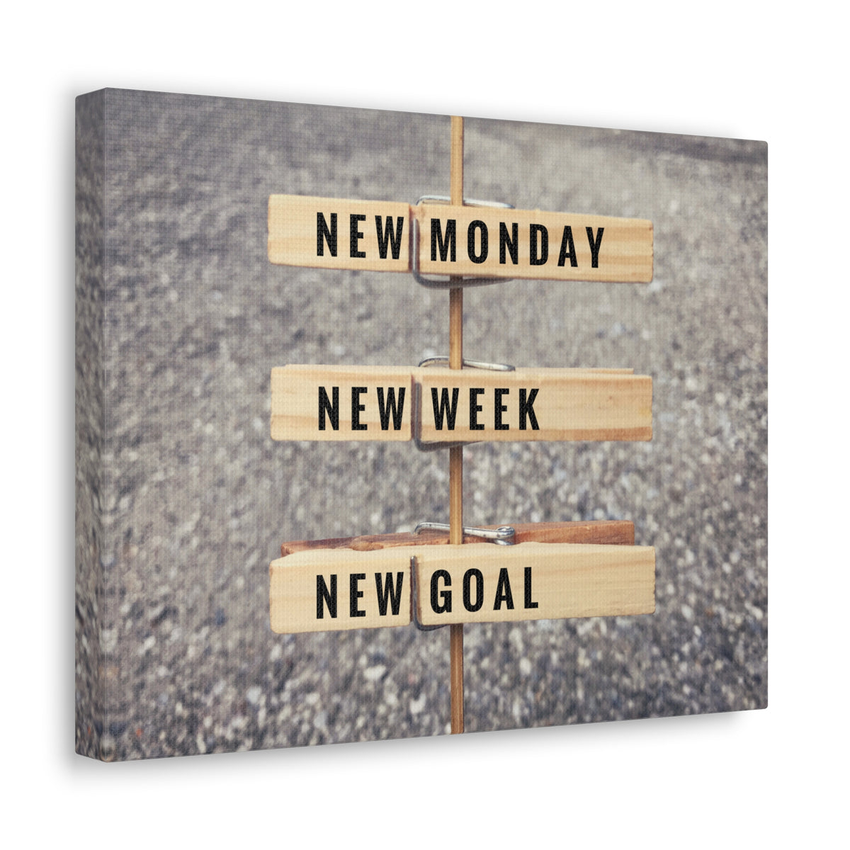 Inspirational Quote Canvas New Monday New Goal Motivational Print Ready to Hang Artwork-Express Your Love Gifts