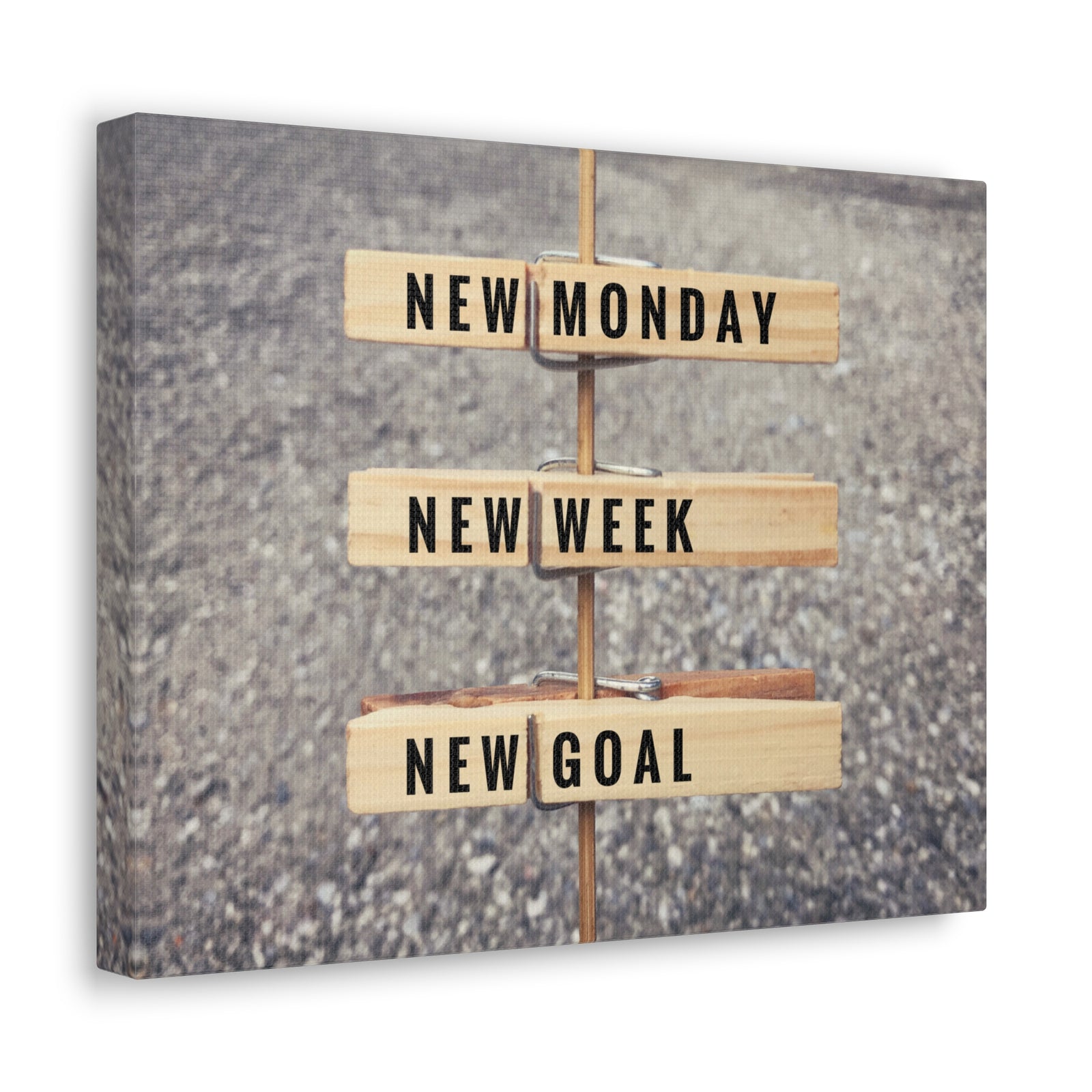 Inspirational Quote Canvas New Monday New Goal Motivational Print Ready to Hang Artwork-Express Your Love Gifts
