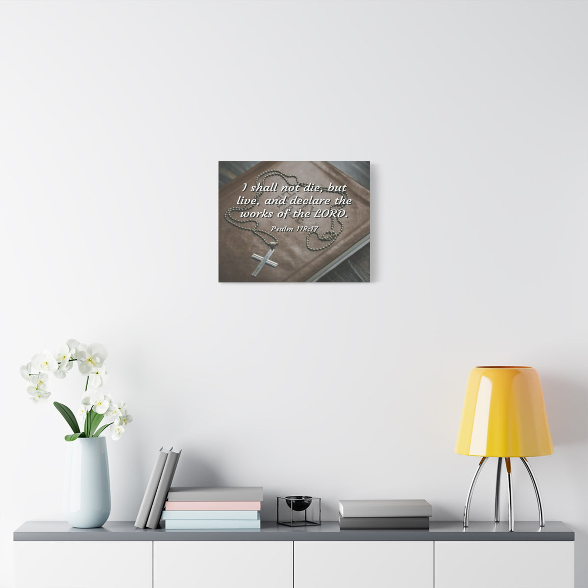 Scripture Canvas Declare The Works Psalm 118:17 Christian Wall Art Bible Verse Print Ready to Hang-Express Your Love Gifts