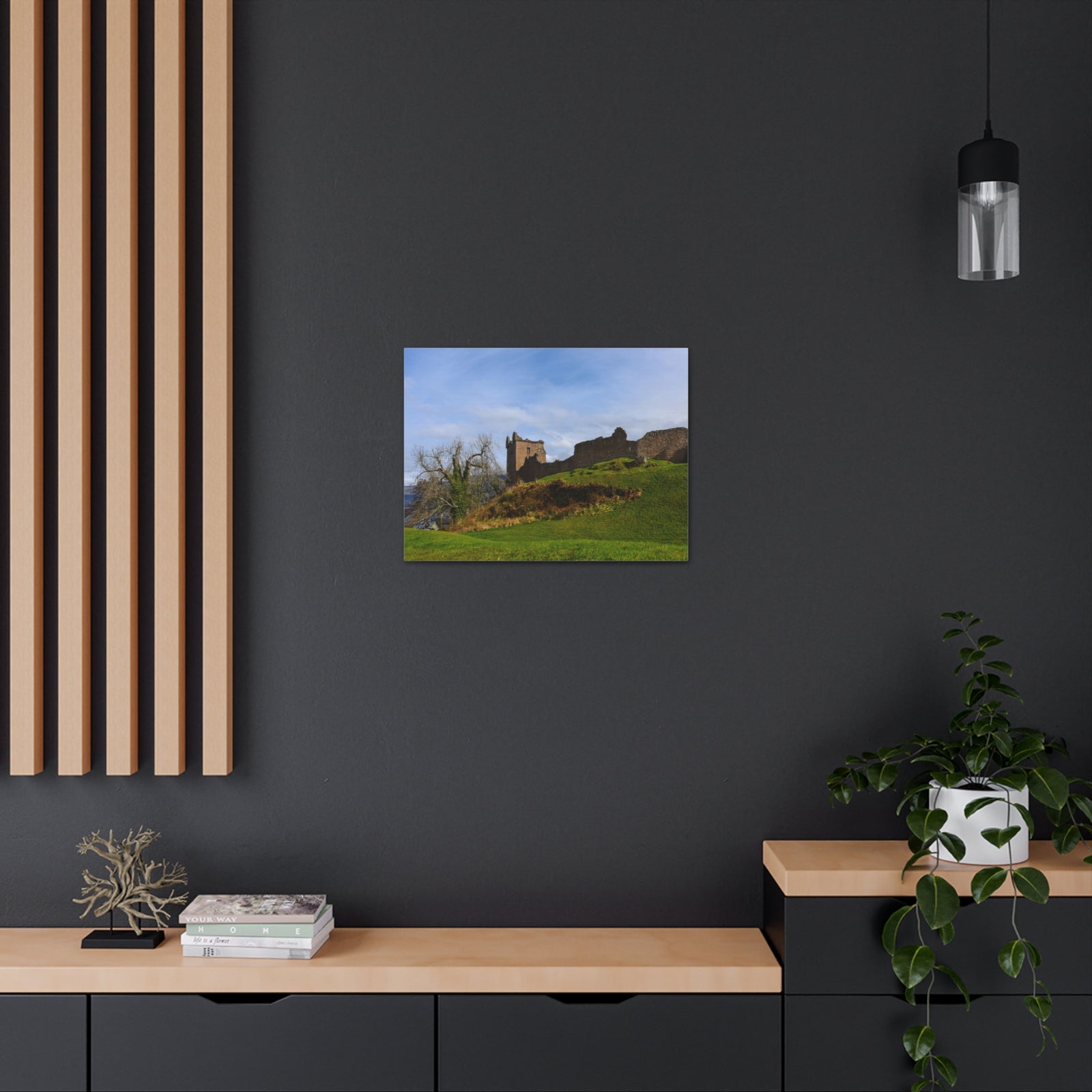 Ruins of Urquhart Scotland Nature Wilderness Photography Canvas Wall Art for Home Decor Ready-to-Hang-Express Your Love Gifts