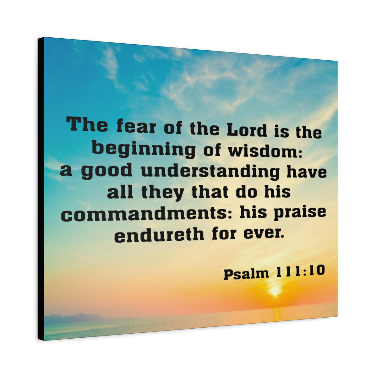 Bible Verse Canvas The Fear of The Lord is The Beginning of Wisdom Psalm 111:10 Christian Home Décor Wall Art Scripture Ready to Hang Faith Print-Express Your Love Gifts
