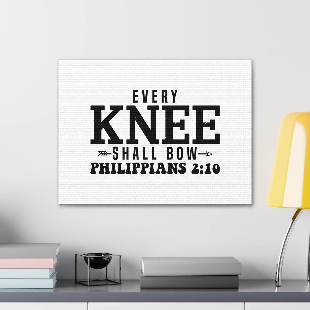 Scripture Walls Philippians 2:10 Every Knee Shall Bow Bible Verse Canvas Christian Wall Art Ready to Hang Unframed-Express Your Love Gifts