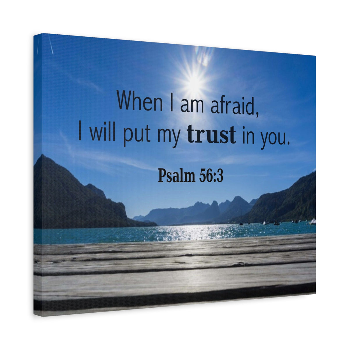 Scripture Canvas Trust Psalm 56:3 Christian Wall Art Bible Verse Print Ready to Hang-Express Your Love Gifts