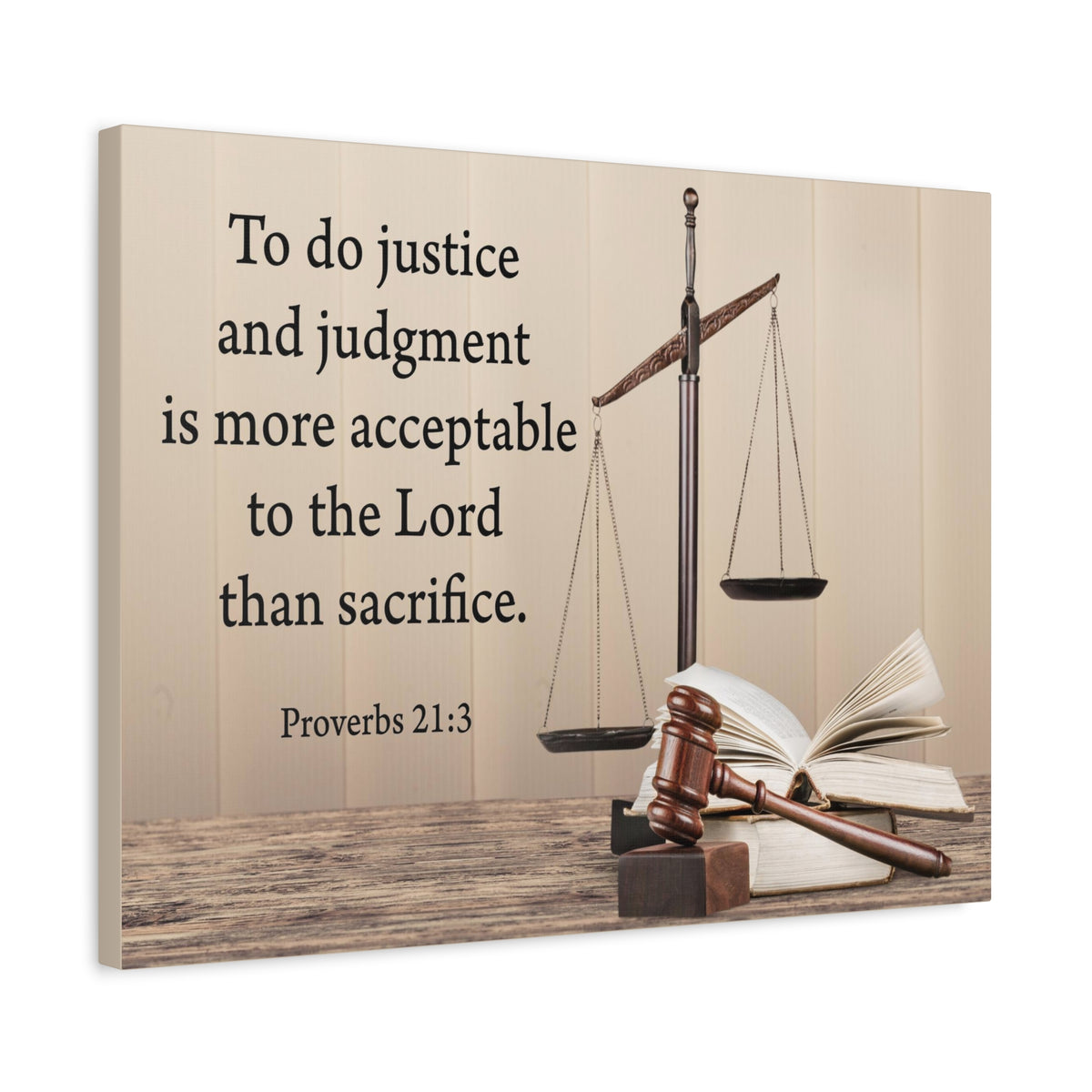 Scripture Walls Judgment and Justice Proverbs 21:3 Bible Verse Canvas Christian Wall Art Ready to Hang-Express Your Love Gifts