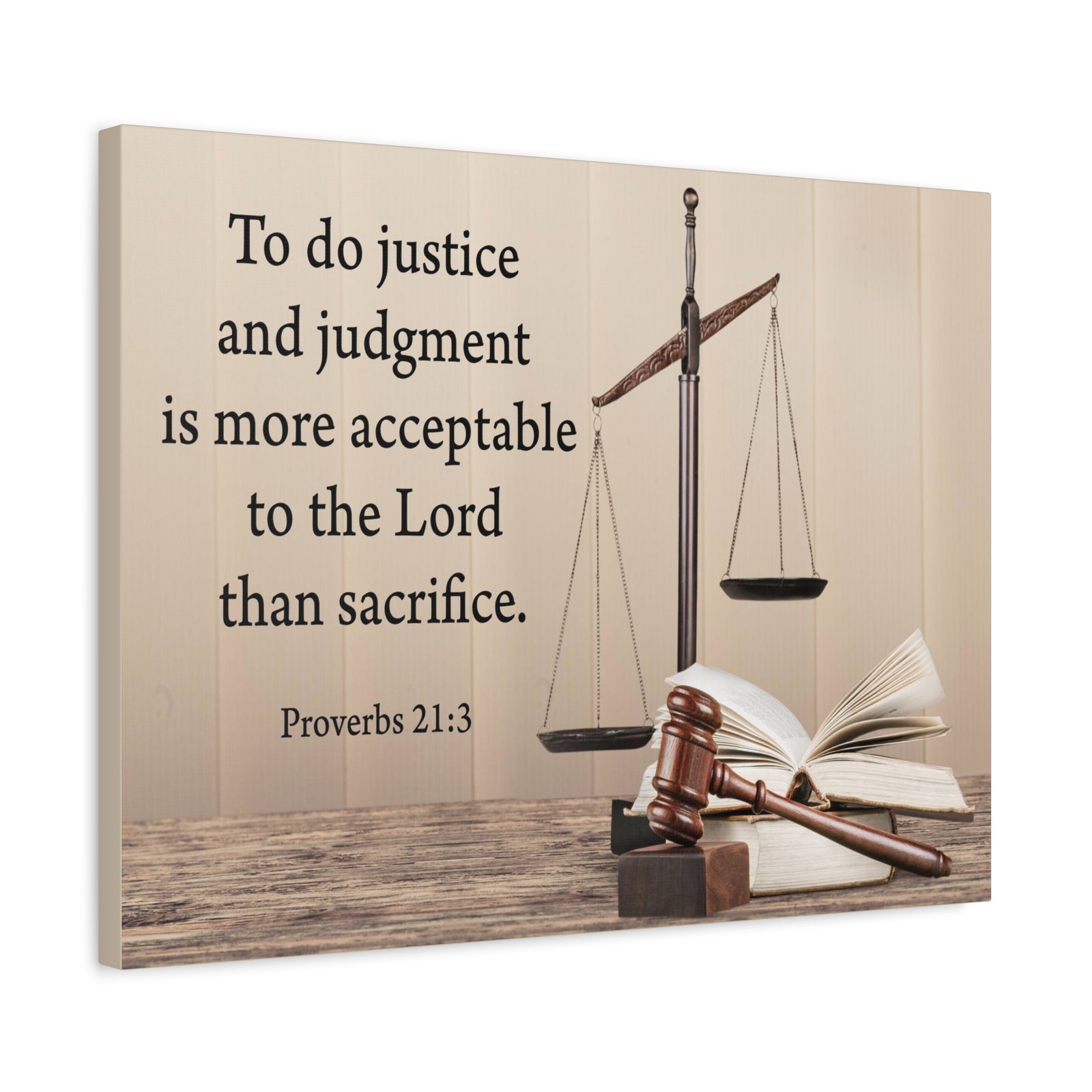 Scripture Walls Judgment and Justice Proverbs 21:3 Bible Verse Canvas Christian Wall Art Ready to Hang-Express Your Love Gifts