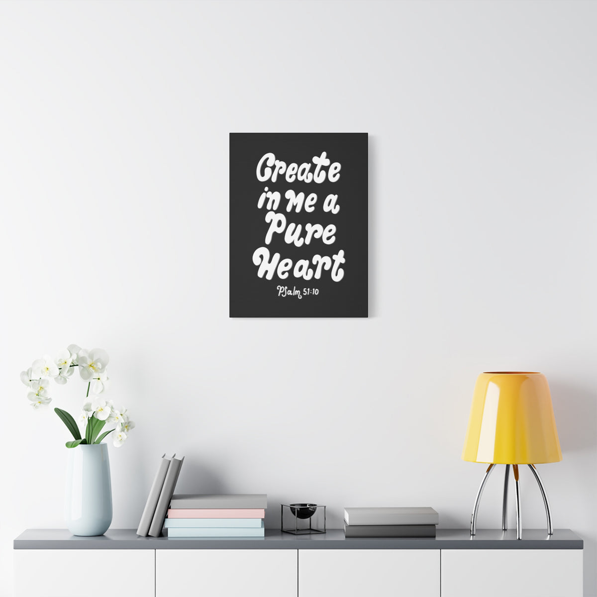 Scripture Walls Create In Me Psalm 51:10 Bible Verse Canvas Christian Wall Art Ready to Hang-Express Your Love Gifts