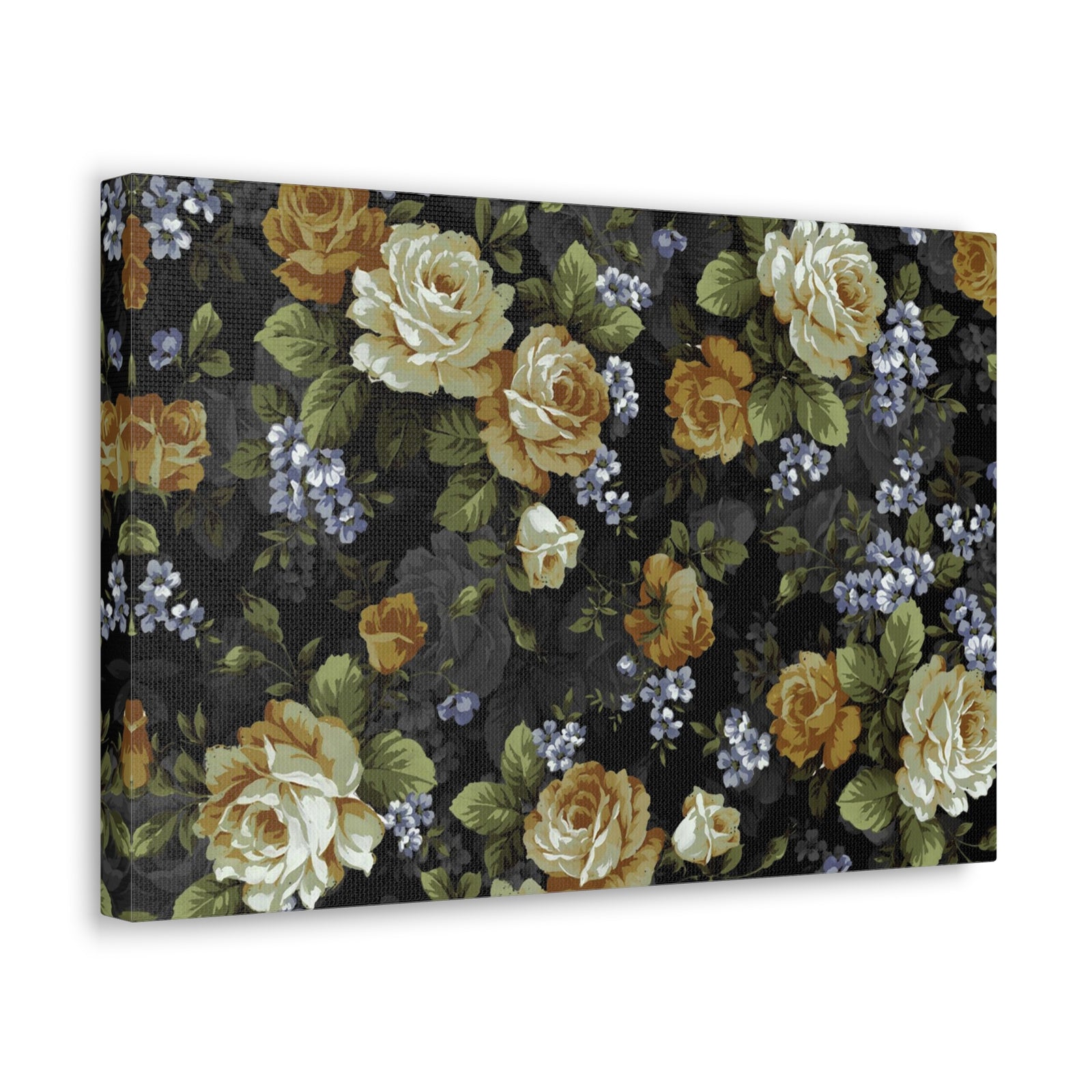 Monochrome Rose And Gray Small Flowers Flower Canvas Wall Art for Home Decor Ready-to-Hang-Express Your Love Gifts
