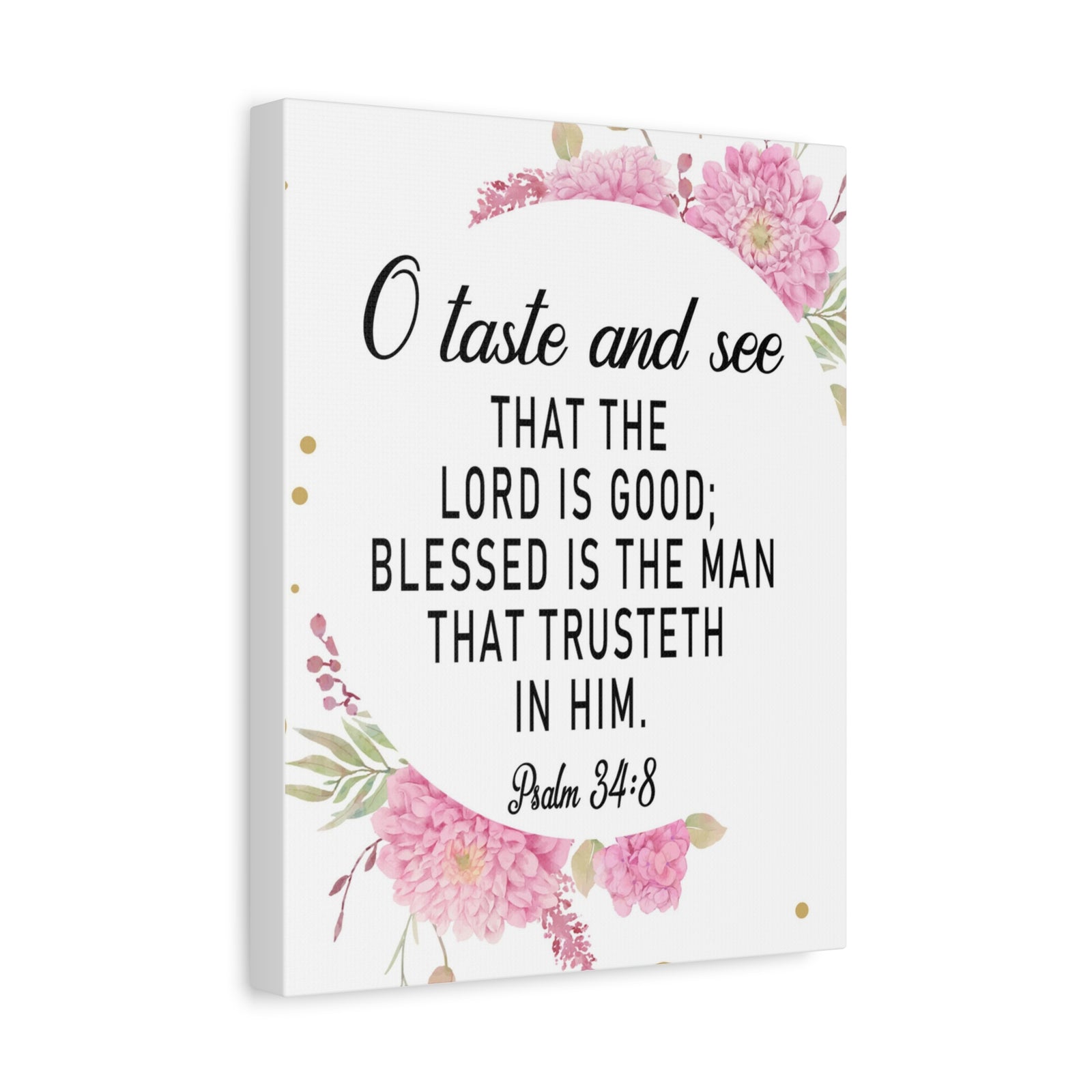 Bible Verse Canvas O Taste and See Psalm 34:8 Scripture Wall Art Christian Home Decor-Express Your Love Gifts
