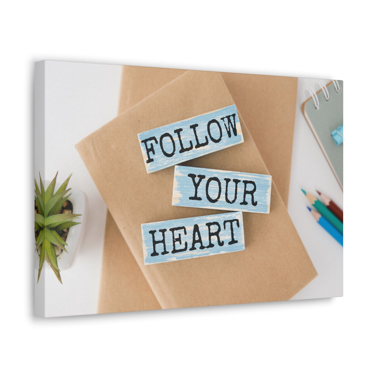 Inspirational Quote Canvas Follow Your Heart Wall Art Motivational Motto Inspiring Prints Artwork Decor Ready to Hang-Express Your Love Gifts