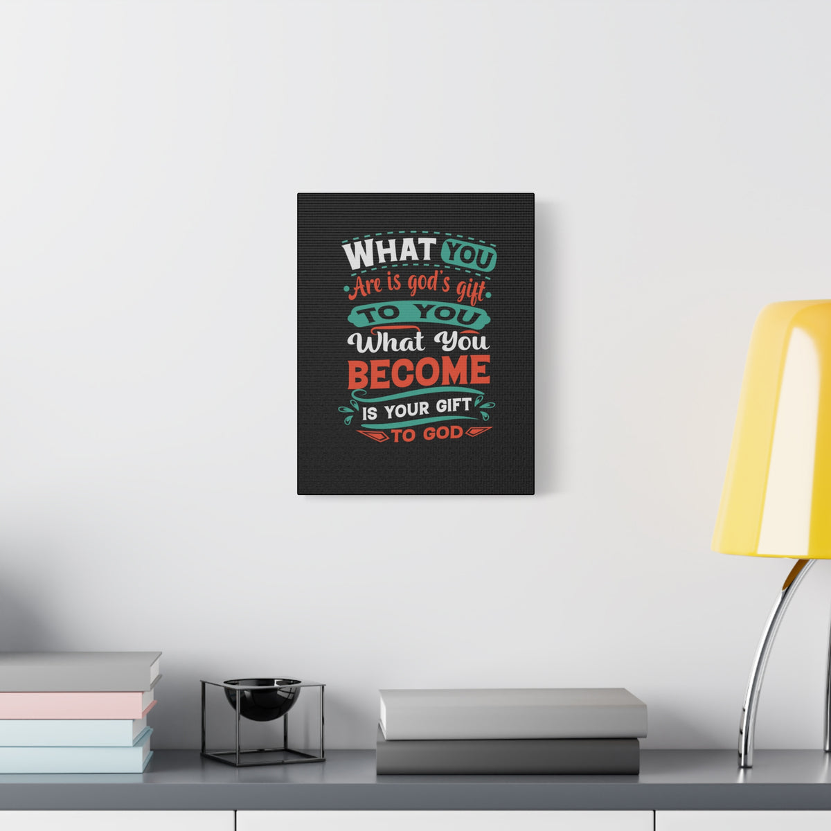 Scripture Canvas God's Gift Psalm 139:13 Black Christian Wall Art Bible Verse Print Ready to Hang-Express Your Love Gifts