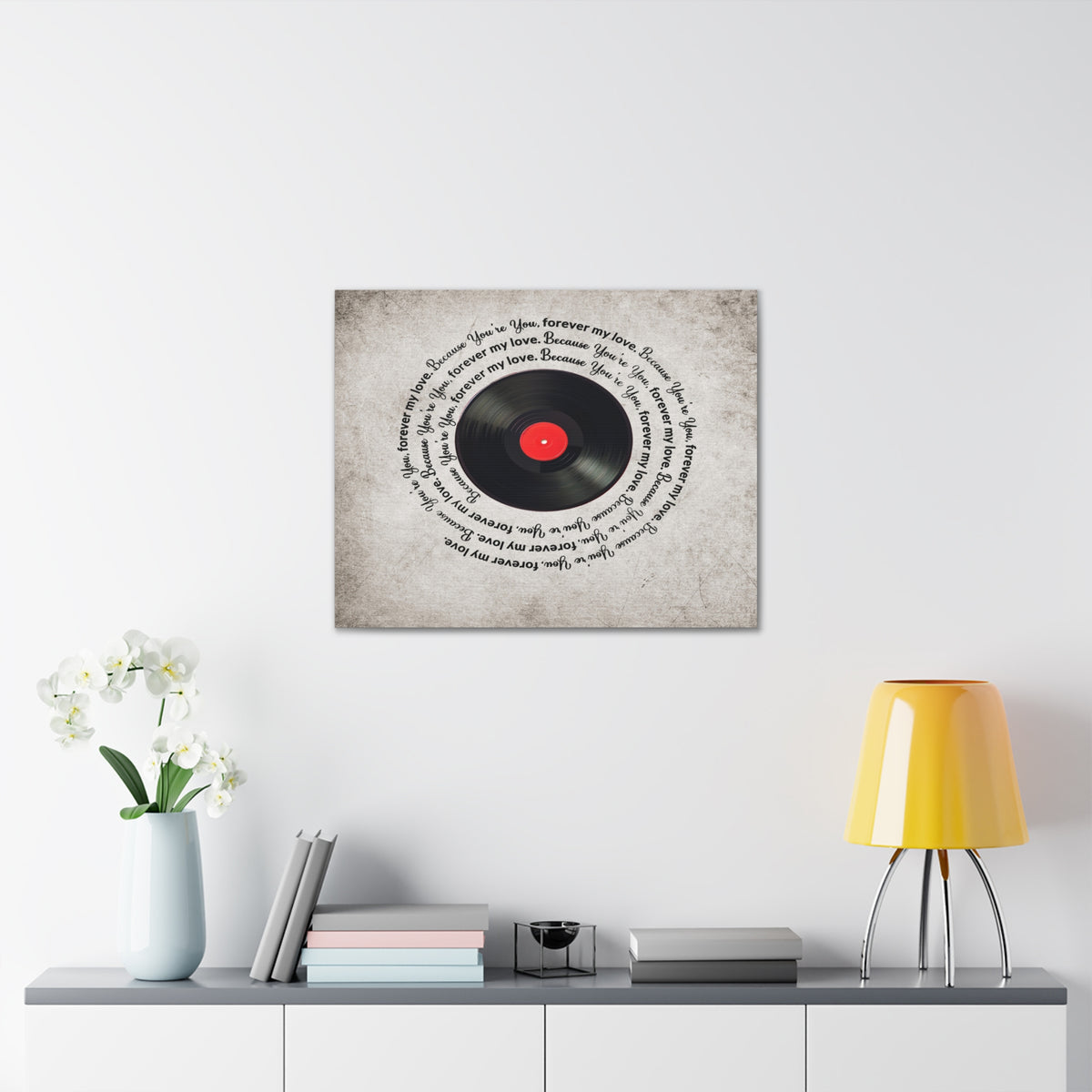 Personalized To My Wife Forever My Love Vinyl Record Canvas Wall Art – Perfect Gift for Music Lovers & Soulmates-Express Your Love Gifts