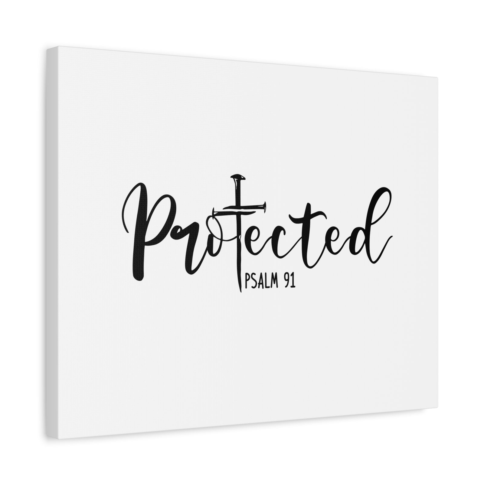 Scripture Canvas Protected Psalm 91 Christian Wall Art Bible Verse Print Ready to Hang-Express Your Love Gifts
