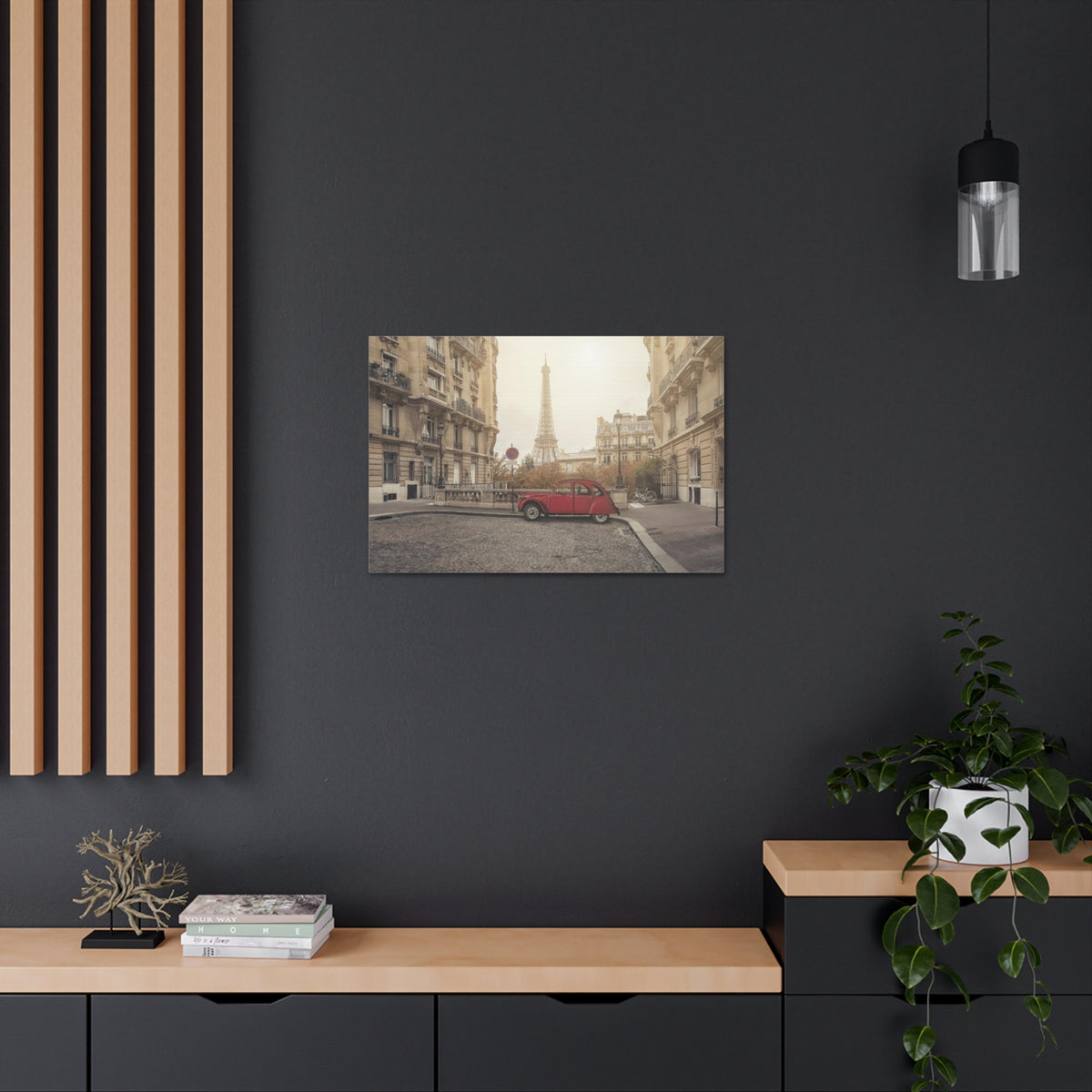 Eiffel Tower Retro Bike Paris Sunset Skyline Canvas Artwork High-Quality Breathtaking Stunning Cityscape Home Decor Ready to Hang-Express Your Love Gifts
