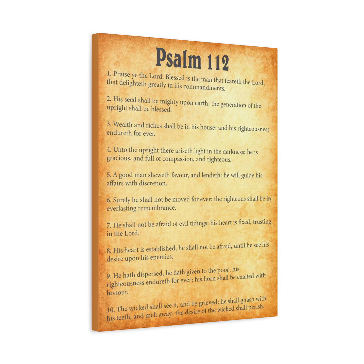 Scripture Walls Psalm 112 Gold Bible Chapter Canvas Christian Wall Art Ready to Hang-Express Your Love Gifts