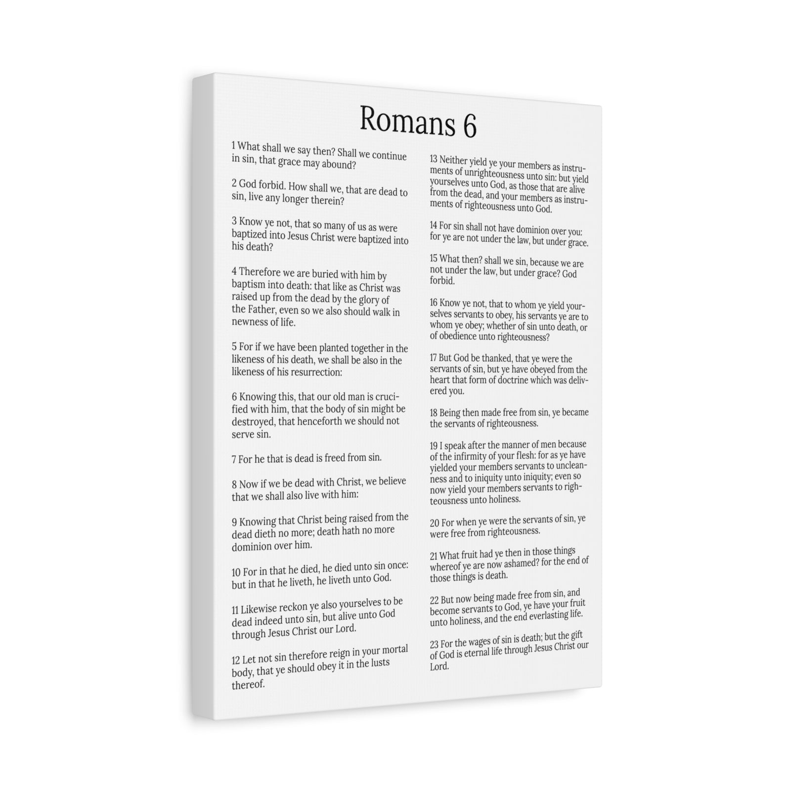 Scripture Walls Sanctification Roman 6 White Chapter Christian Wall Art Print Ready to Hang Unframed-Express Your Love Gifts