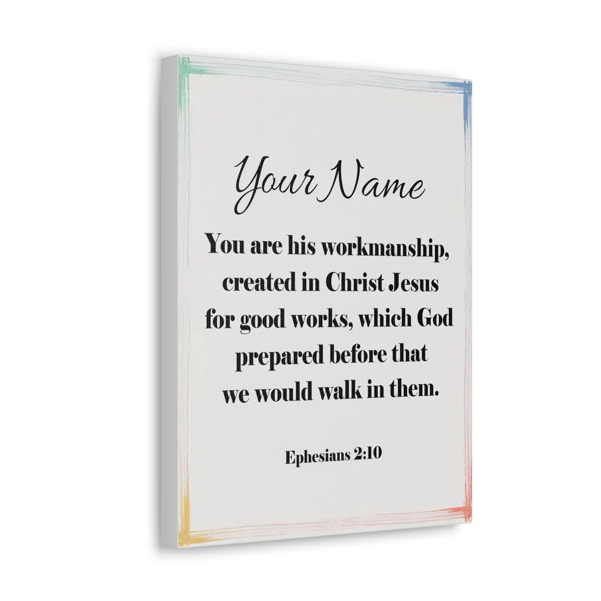 Scripture Walls Personalized Ephesians 2:10 Bible Chapter Canvas Christian Wall Art Ready to Hang-Express Your Love Gifts