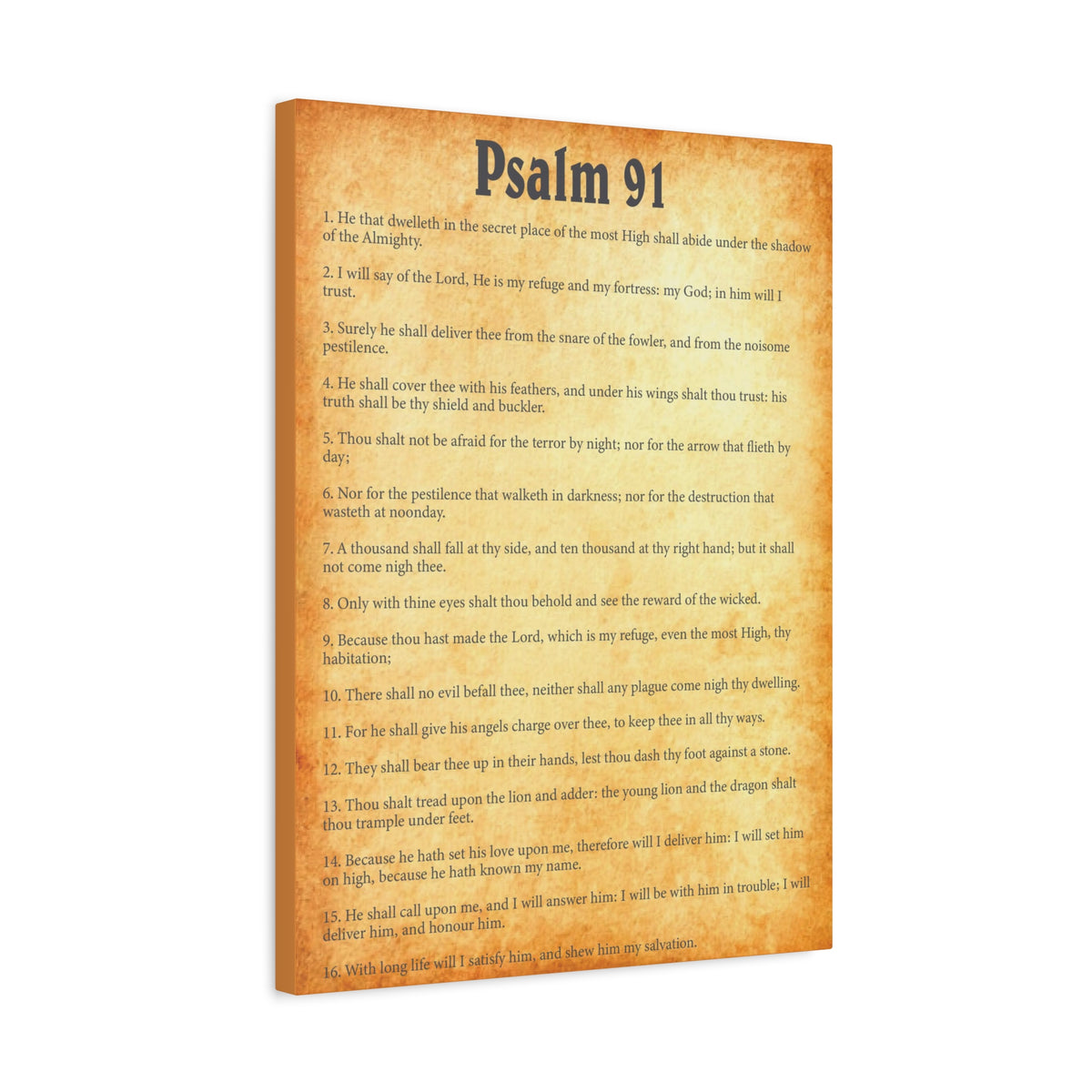 Scripture Walls Psalm 91 Gold Bible Chapter Canvas Christian Wall Art Ready to Hang-Express Your Love Gifts