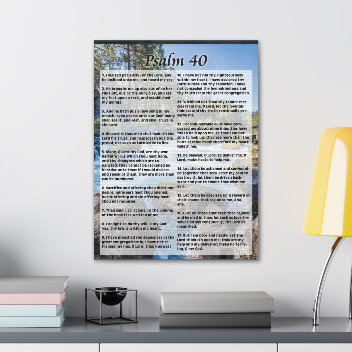 Scripture Canvas My Deliverer Heard Me Psalm 40:8 Colored Christian Wall Art Print Ready to Hang-Express Your Love Gifts