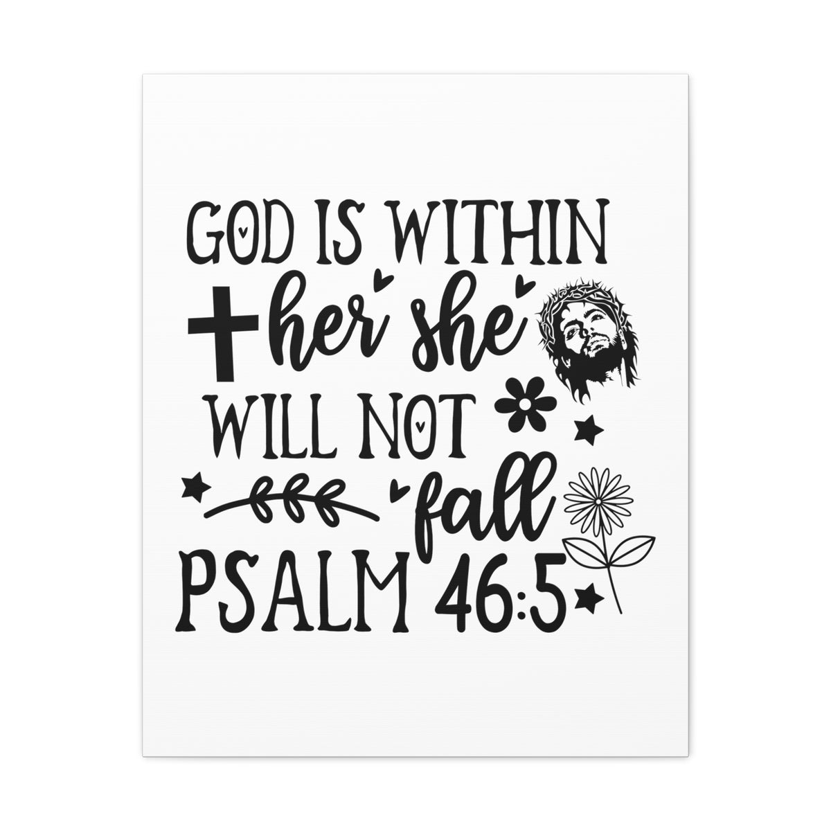 Scripture Walls Psalm 46:5 God is Within Her Bible Verse Canvas Christian Wall Art Ready to Hang Unframed-Express Your Love Gifts