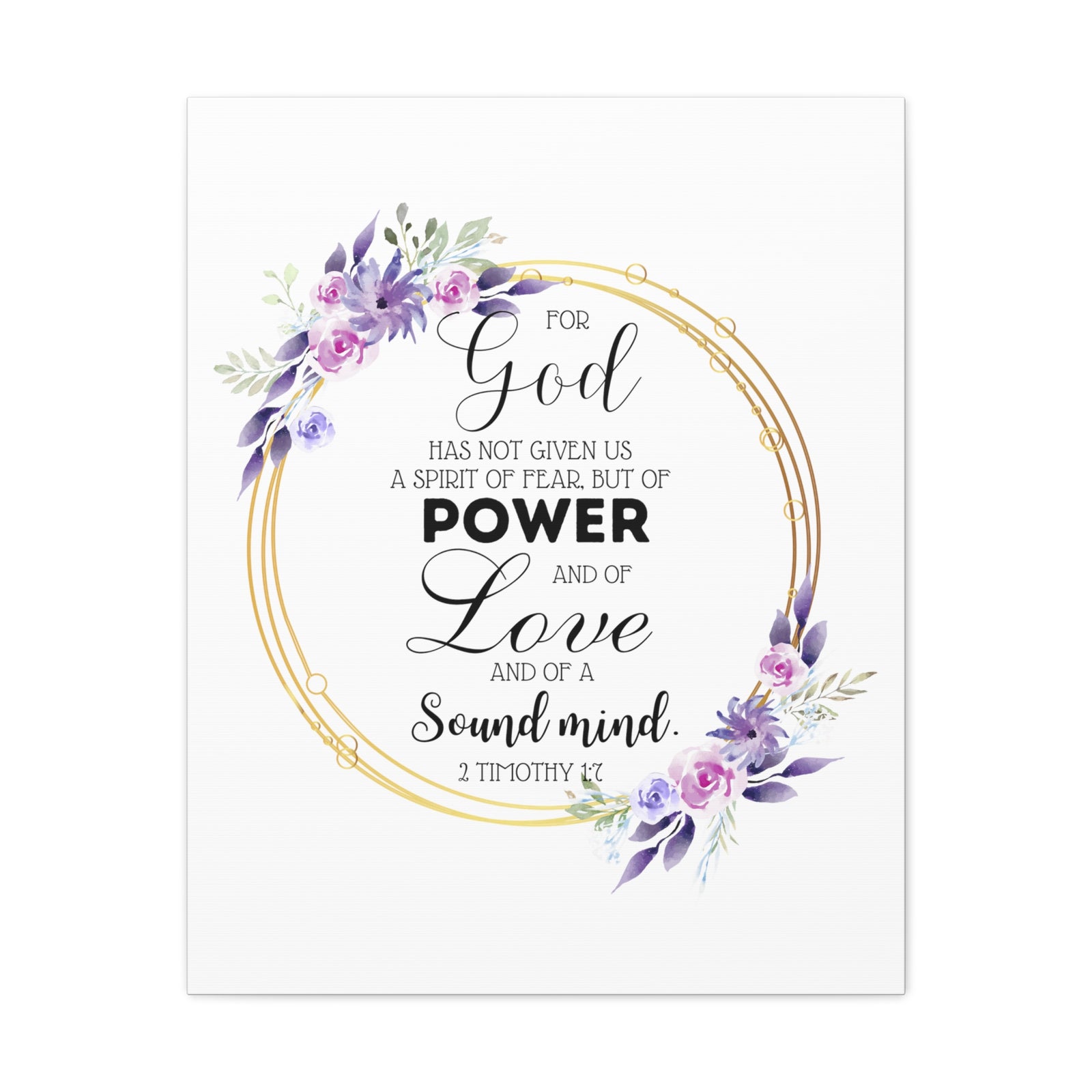 Scripture Walls 2 Timothy 1:7 Power Bible Verse Canvas Christian Wall Art Ready to Hang Unframed-Express Your Love Gifts