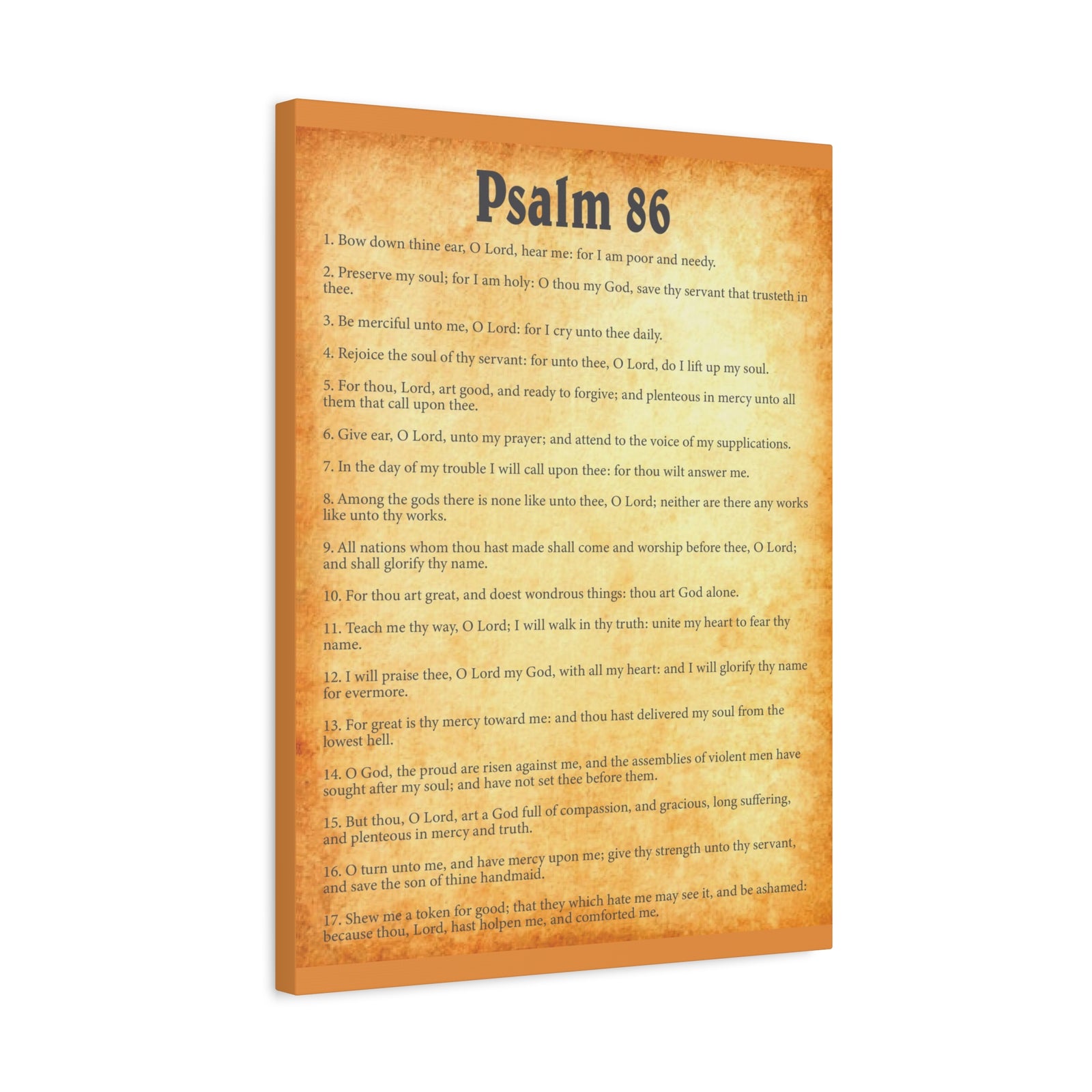 Scripture Walls Psalm 86 Gold Bible Chapter Canvas Christian Wall Art Ready to Hang Unframed-Express Your Love Gifts