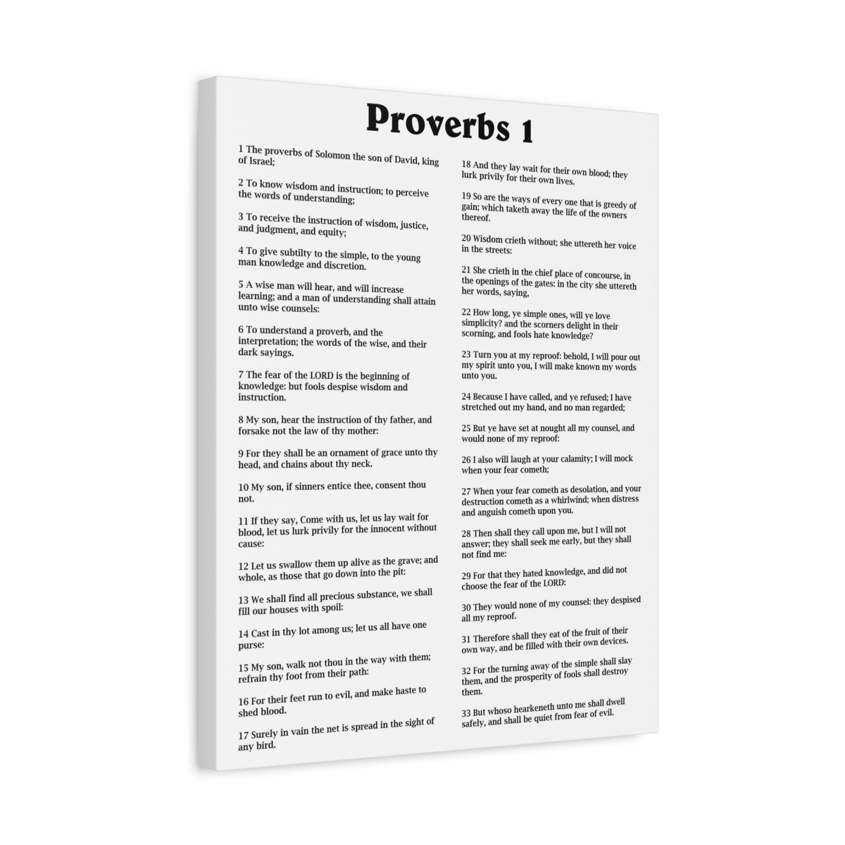 Scripture Walls Proverbs Chapter 1 White Bible Canvas Christian Wall Art Ready to Hang Unframed-Express Your Love Gifts