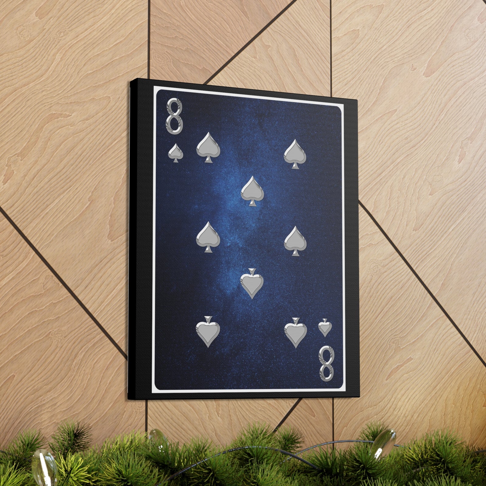 Eight Of Spades Space Background Playing Card Canvas Wall Art for Home Decor Ready-to-Hang-Express Your Love Gifts