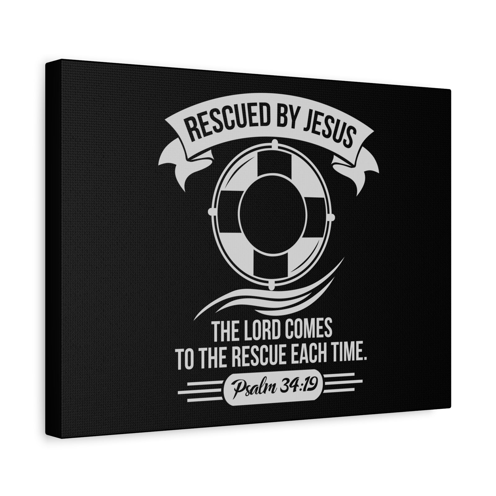 Scripture Walls Psalm 34:19 Rescued By Jesus Bible Verse Canvas Christian Wall Art Ready to Hang Unframed-Express Your Love Gifts