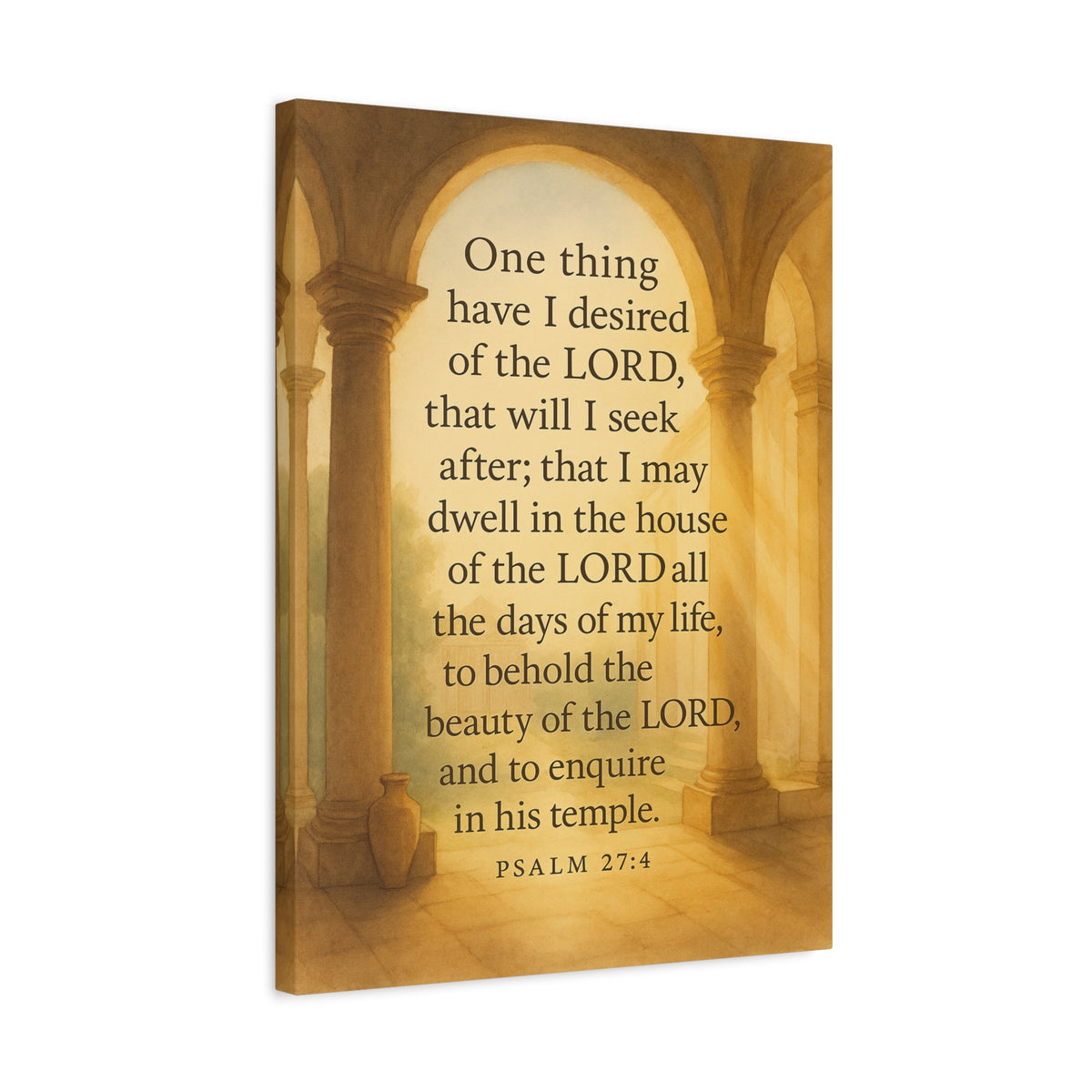 Bible Verse Canvas Psalm 27:4 Christian Home Décor Wall Art Scripture Ready to Hang Faith Print-Express Your Love Gifts