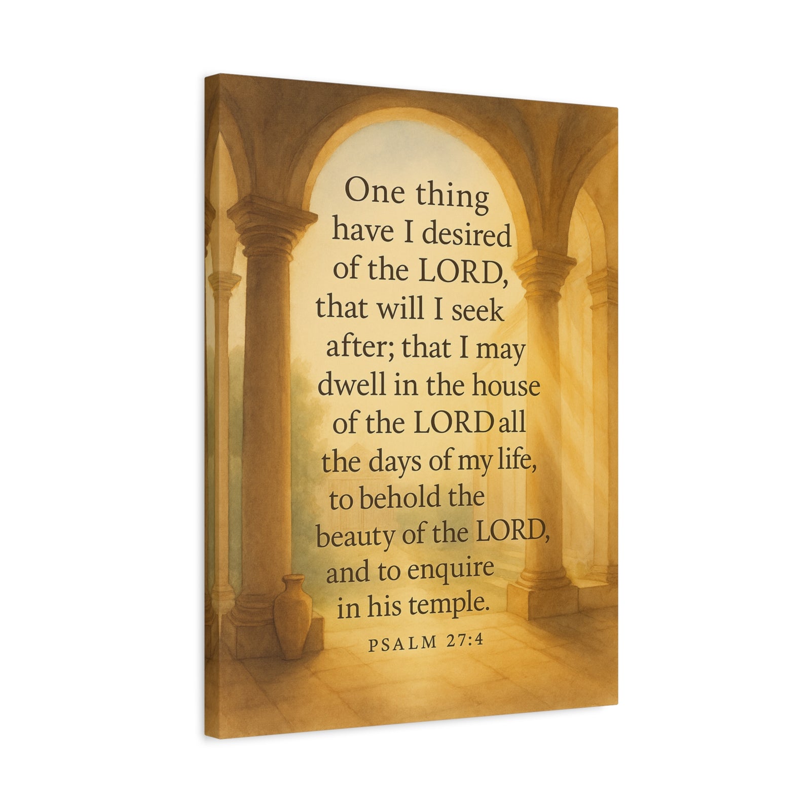Bible Verse Canvas Psalm 27:4 Christian Home Décor Wall Art Scripture Ready to Hang Faith Print-Express Your Love Gifts