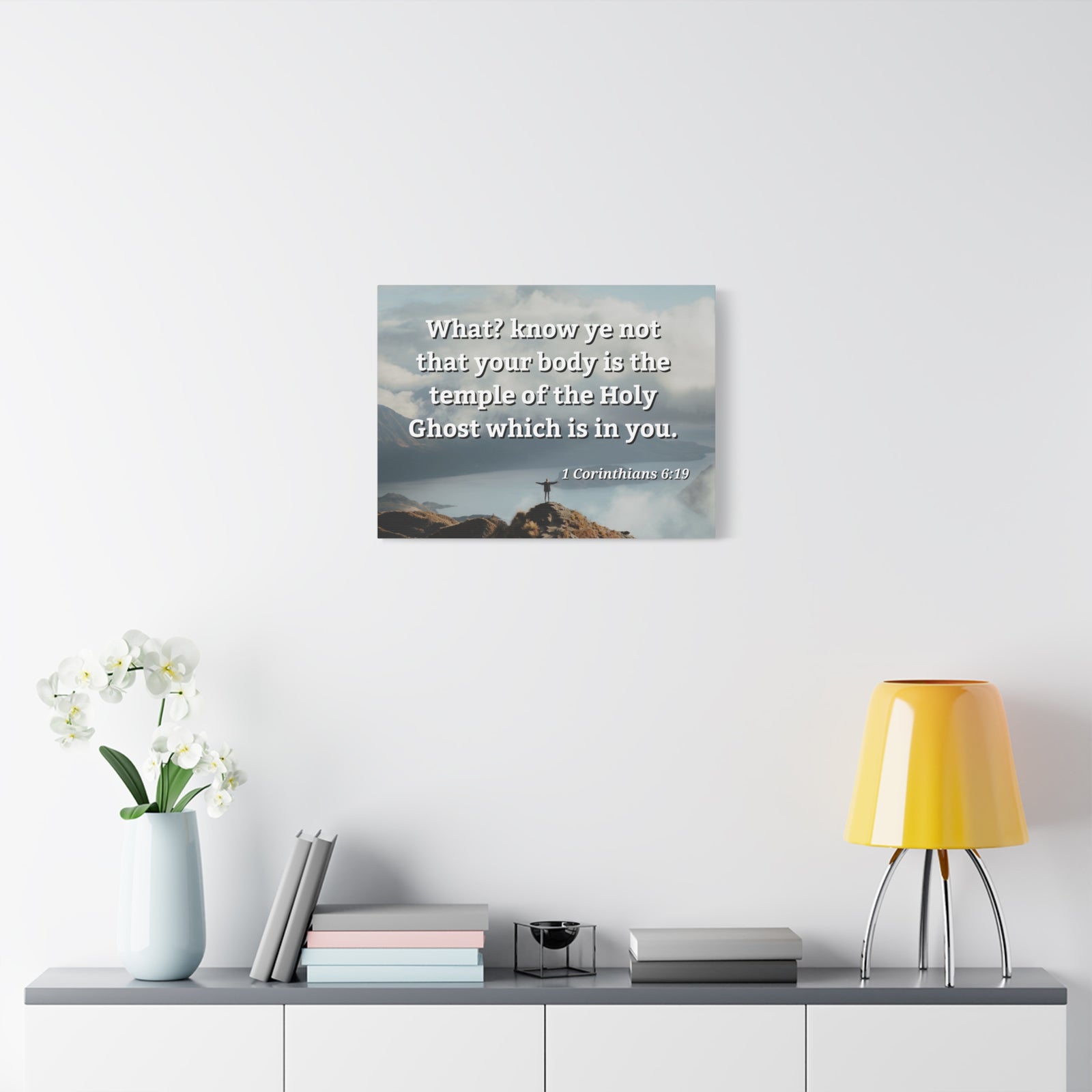 Scripture Walls Holy Ghost 1 Corinthians 6:19 Bible Verse Canvas Christian Wall Art Ready to Hang-Express Your Love Gifts