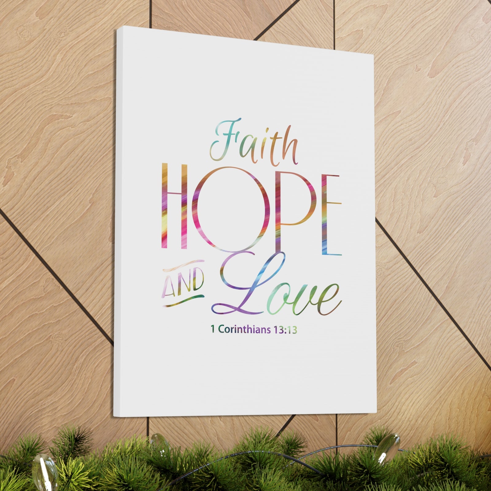 Scripture Canvas Faith Hope And Love 1 Corinthians 13:13 Christian Wall Art Bible Verse Print Ready To Hang-Express Your Love Gifts