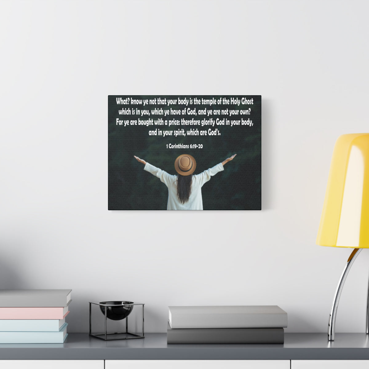 Bible Verse Canvas You Are Not Your Own 1 Corinthians 6:19-20 Christian Home Décor Wall Art Scripture Ready to Hang Faith Print-Express Your Love Gifts