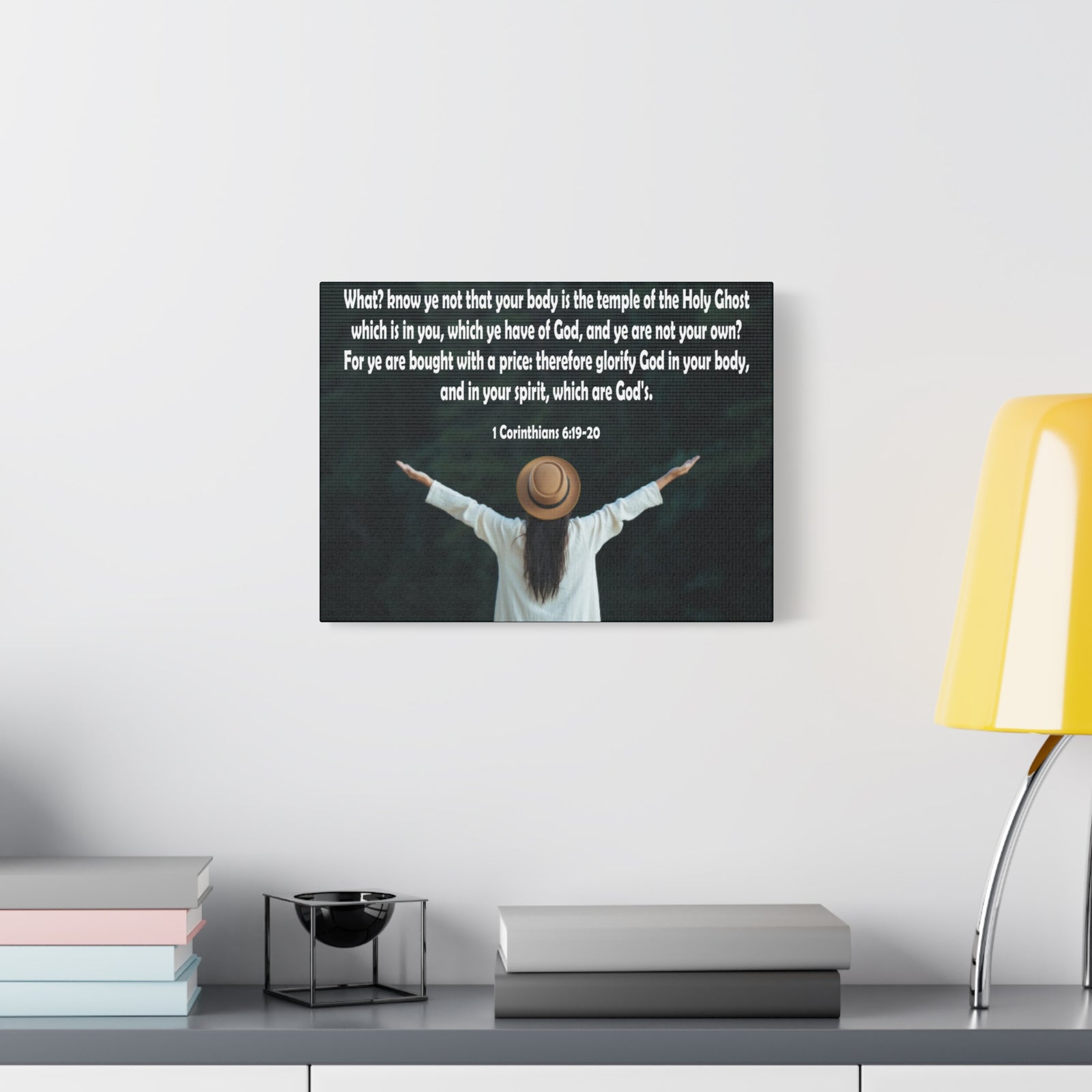 Bible Verse Canvas You Are Not Your Own 1 Corinthians 6:19-20 Christian Home Décor Wall Art Scripture Ready to Hang Faith Print-Express Your Love Gifts