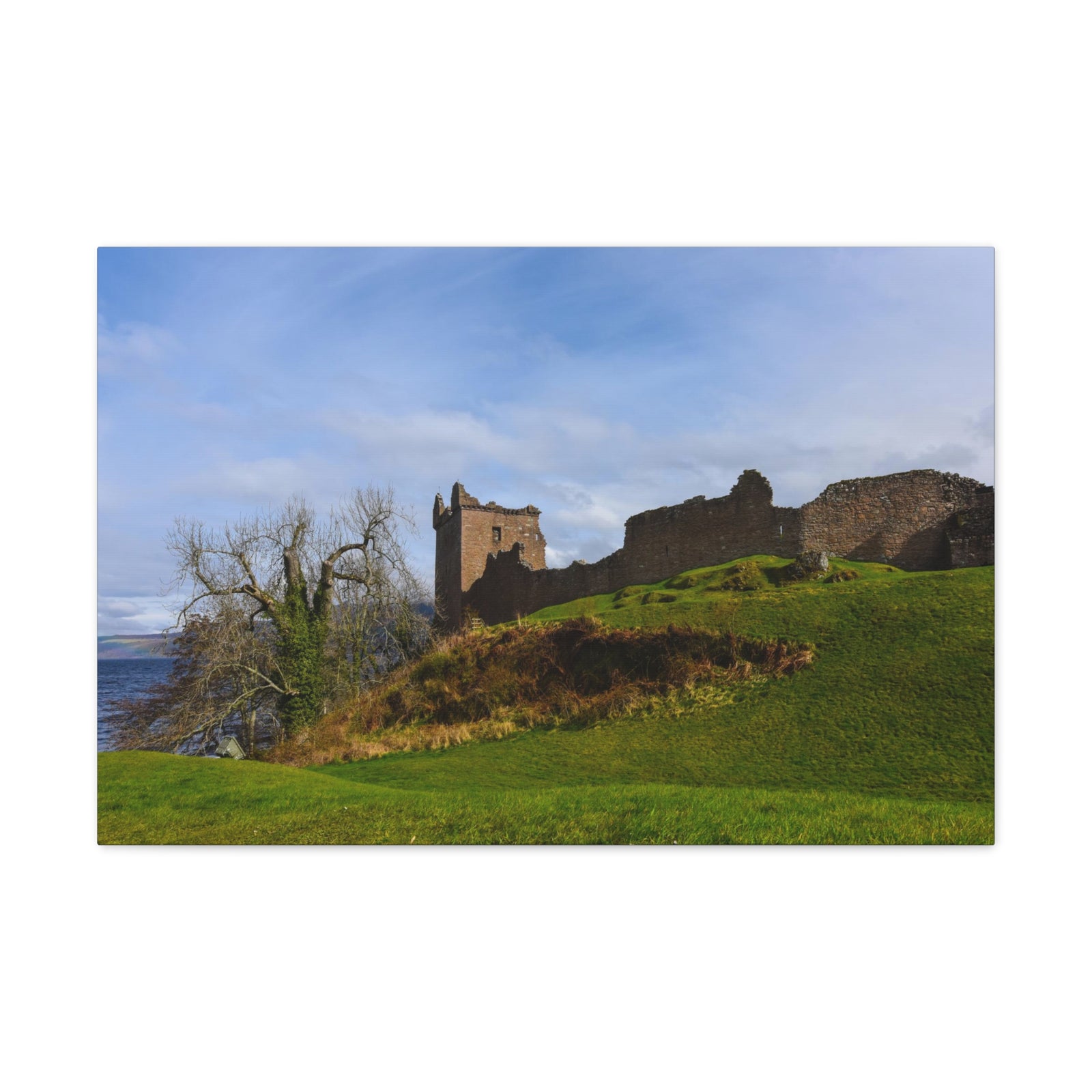 Ruins of Urquhart Scotland Nature Wilderness Photography Canvas Wall Art for Home Decor Ready-to-Hang-Express Your Love Gifts
