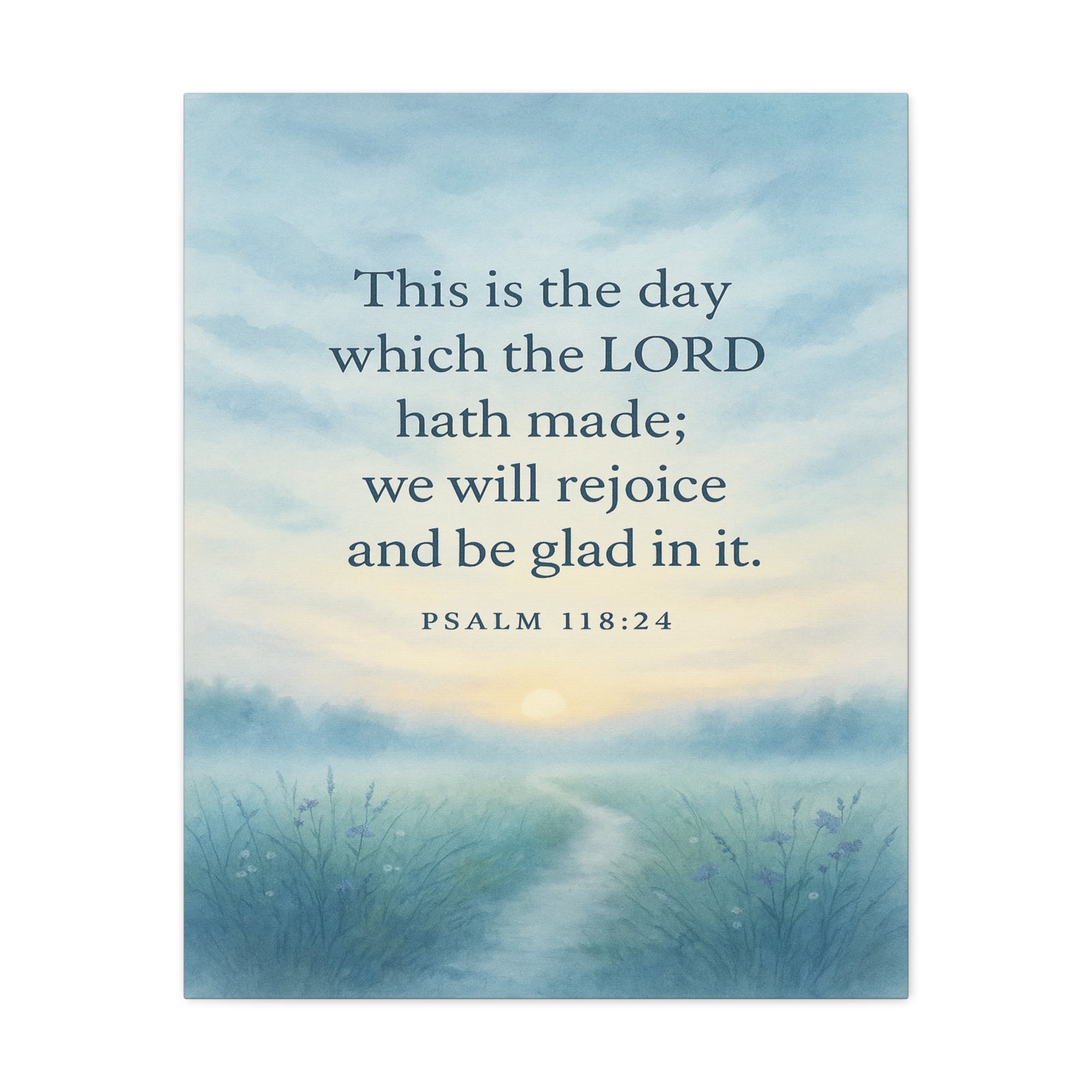 Bible Verse Canvas Psalm 118:24 Christian Home Décor Wall Art Scripture Ready to Hang Faith Print-Express Your Love Gifts