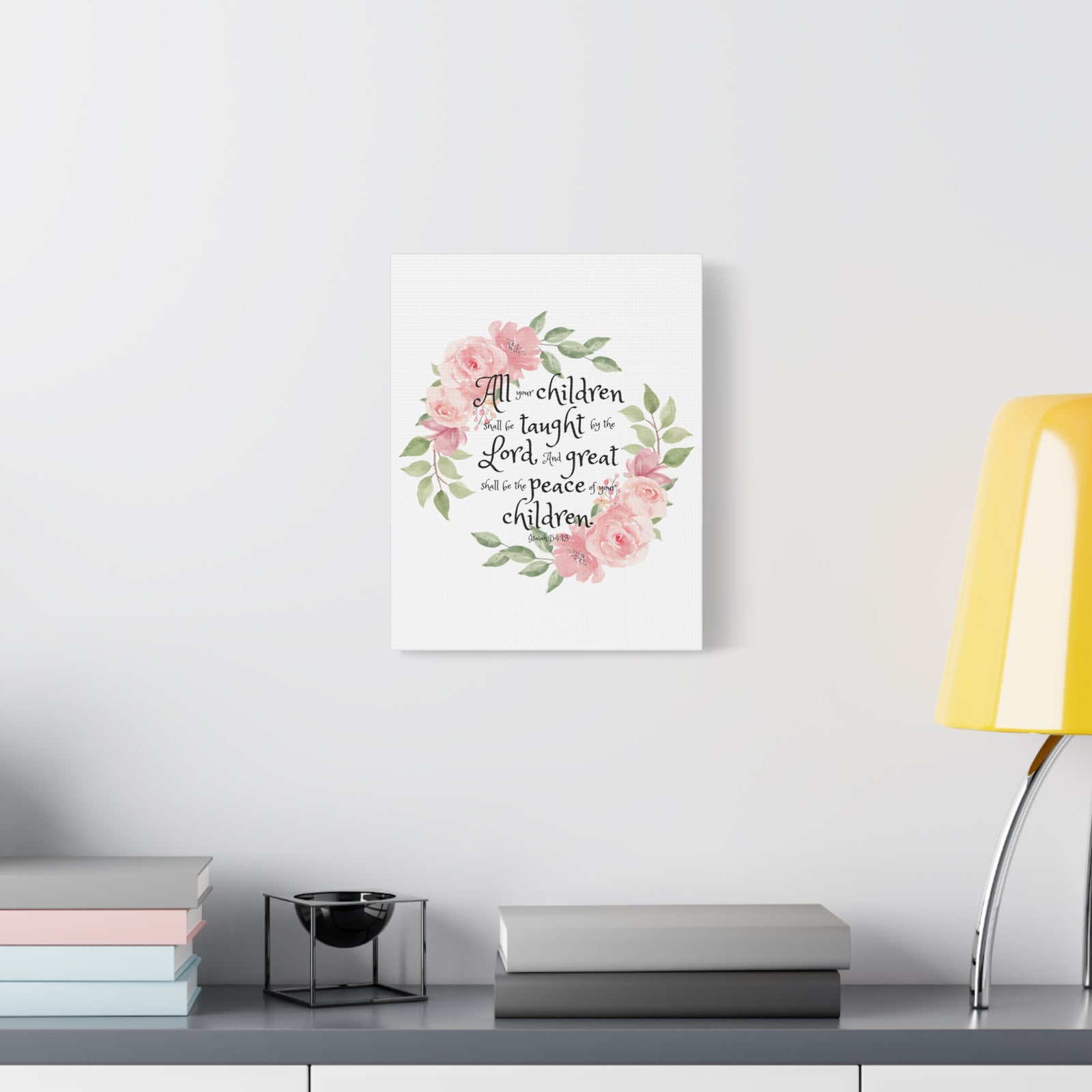 Scripture Walls Isaiah 54:13 All Your Children Bible Verse Canvas Christian Wall Art Ready to Hang Unframed-Express Your Love Gifts