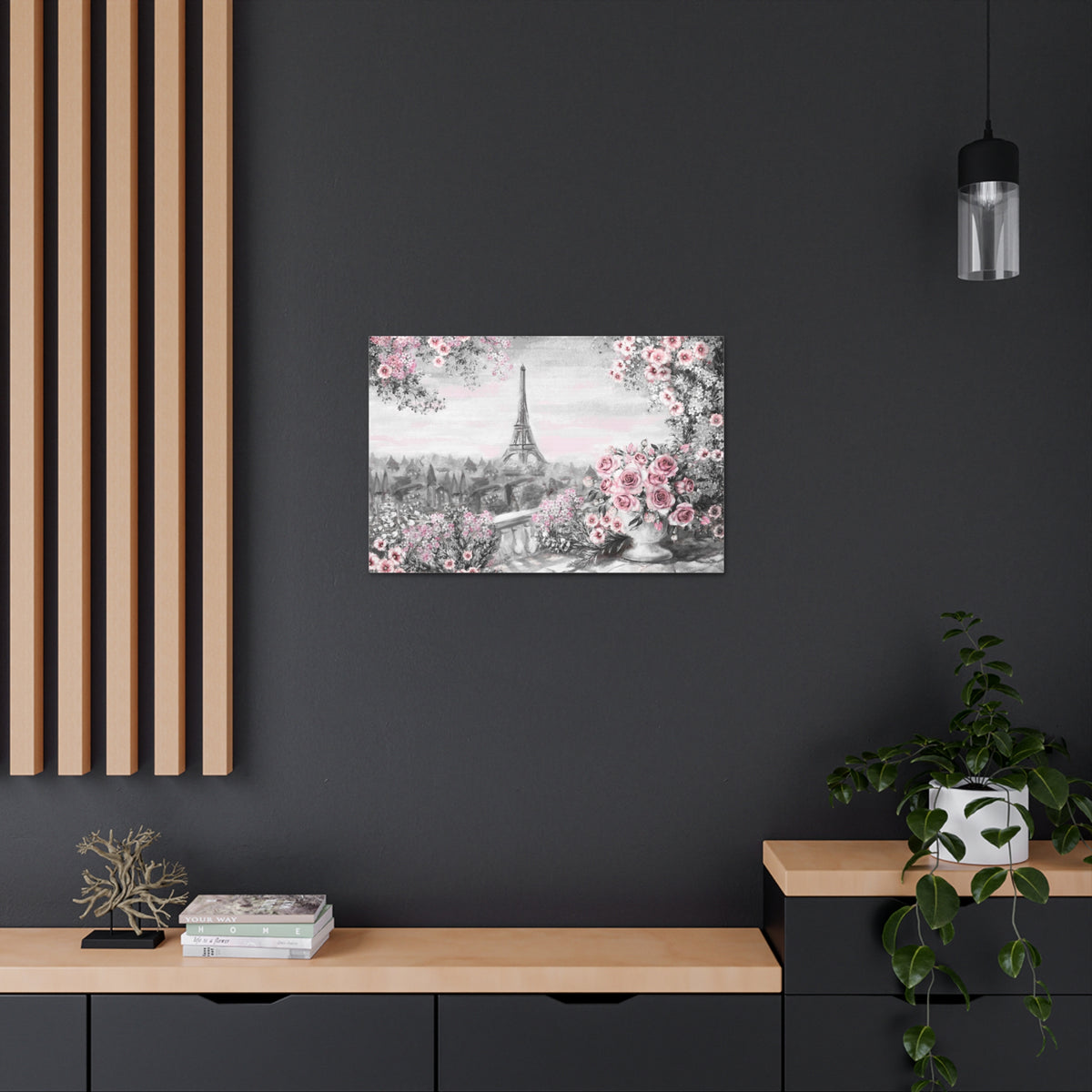 Paris Pink Rose France Canvas Artwork High-Quality Breathtaking French City for Home Decor Ready to Hang-Express Your Love Gifts