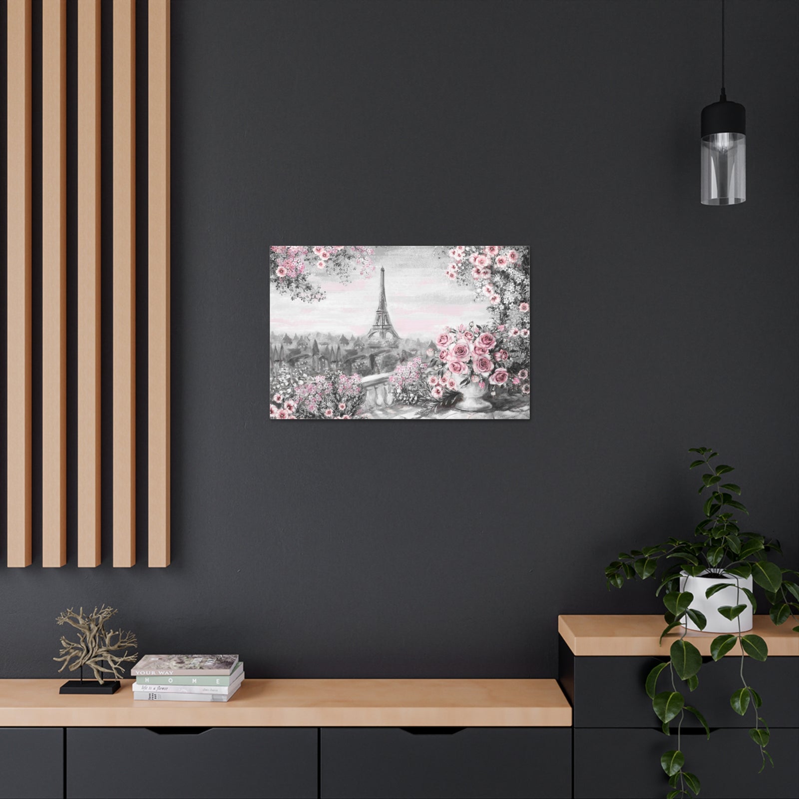 Paris Pink Rose France Canvas Artwork High-Quality Breathtaking French City for Home Decor Ready to Hang-Express Your Love Gifts
