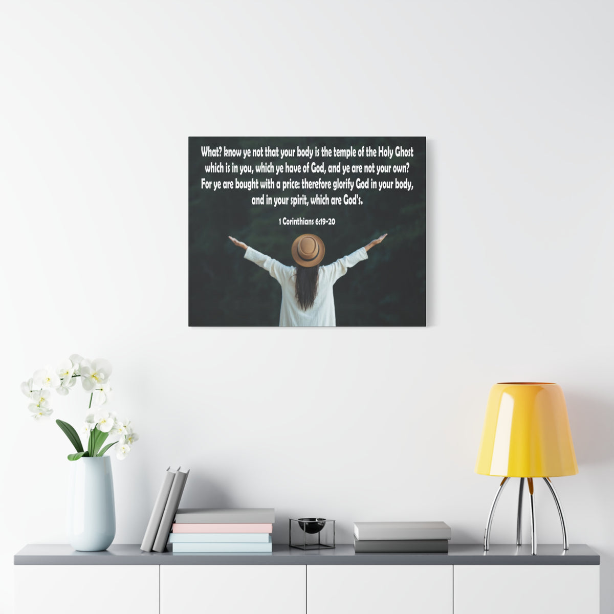 Bible Verse Canvas You Are Not Your Own 1 Corinthians 6:19-20 Christian Home Décor Wall Art Scripture Ready to Hang Faith Print-Express Your Love Gifts