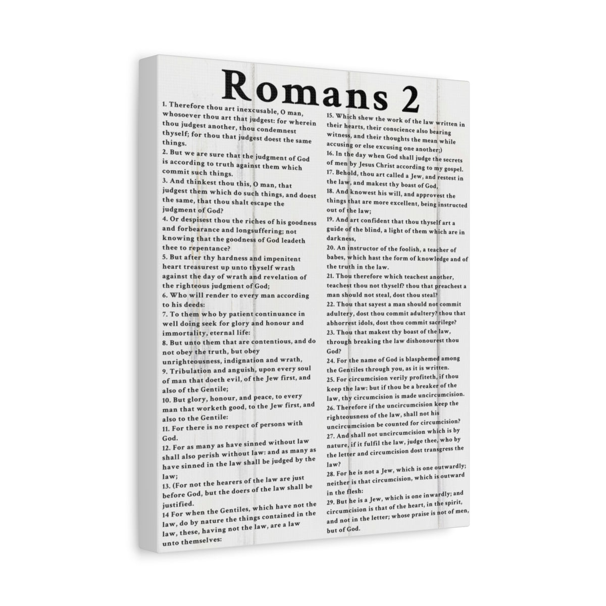 Scripture Walls Romans 2 White Bible Verse Canvas Christian Wall Art Ready to Hang Unframed-Express Your Love Gifts
