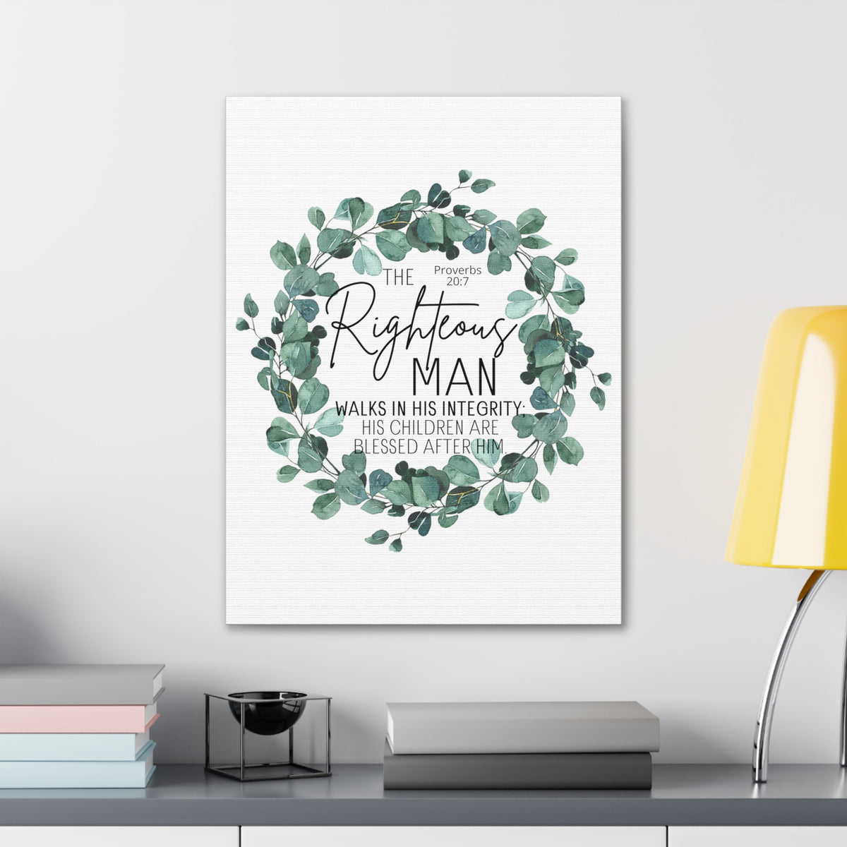 Scripture Walls Proverbs 20:7 The Righteous Man Bible Verse Canvas Christian Wall Art Ready to Hang Unframed-Express Your Love Gifts