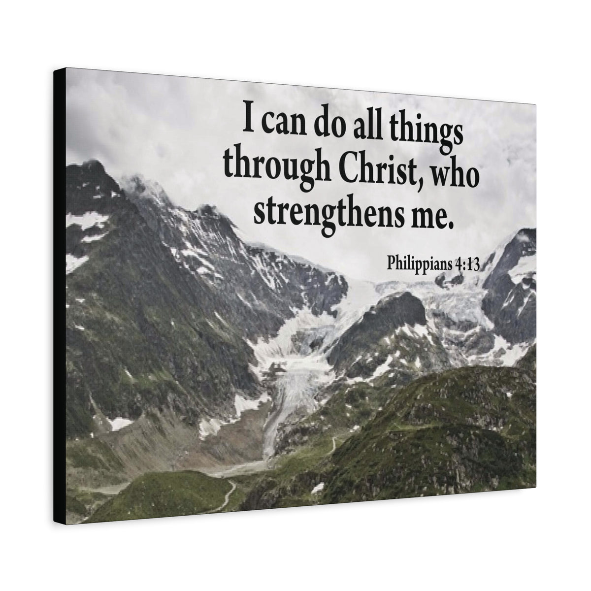 Scripture Canvas Christ Strenthens Me Philippians 4:13 Christian Wall Art Bible Verse Print Ready to Hang-Express Your Love Gifts