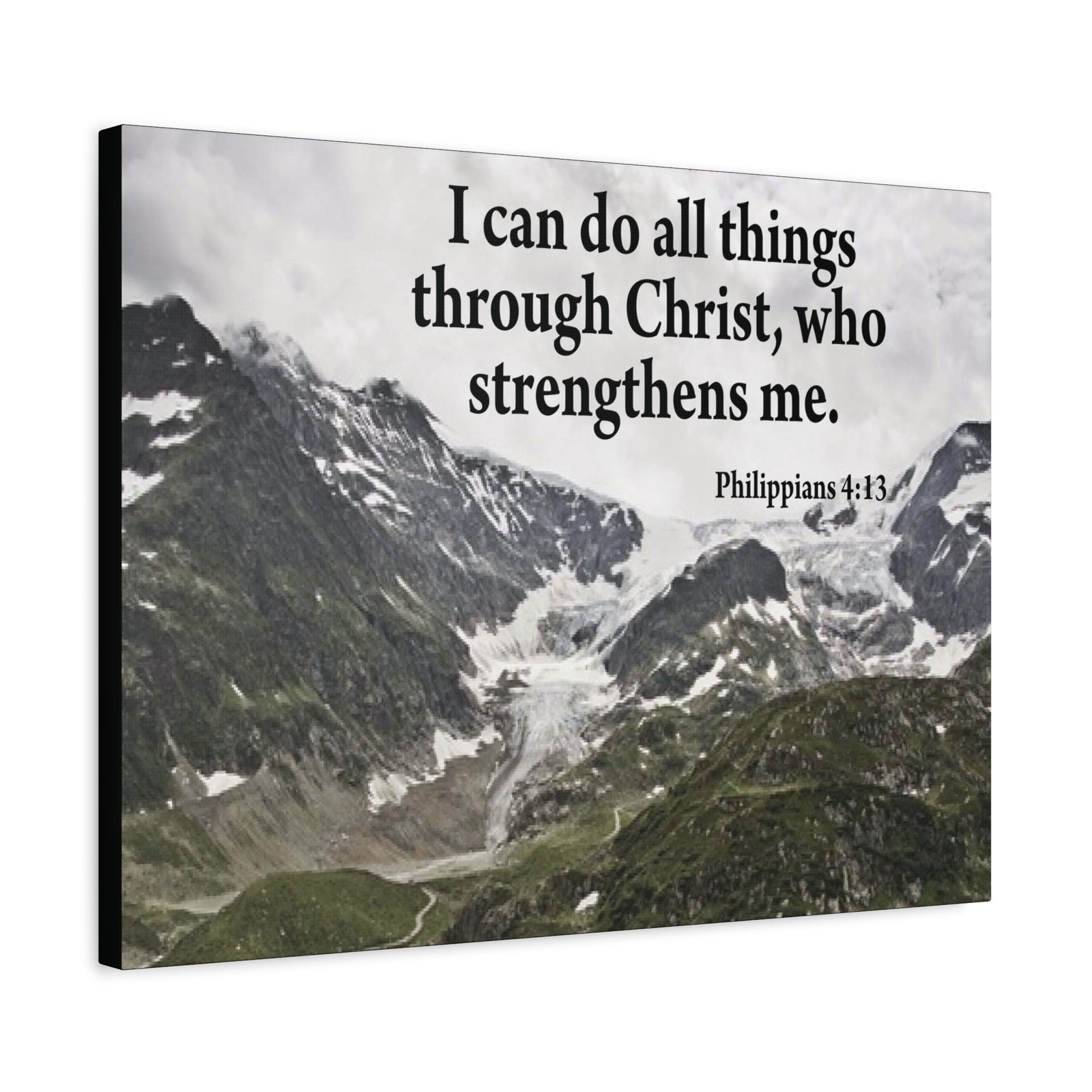Scripture Canvas Christ Strenthens Me Philippians 4:13 Christian Wall Art Bible Verse Print Ready to Hang-Express Your Love Gifts